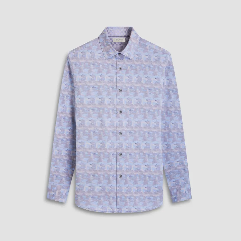 Jimmy Double-Sided Abstract & Check OoohCotton Shirt sold by Bugatchi