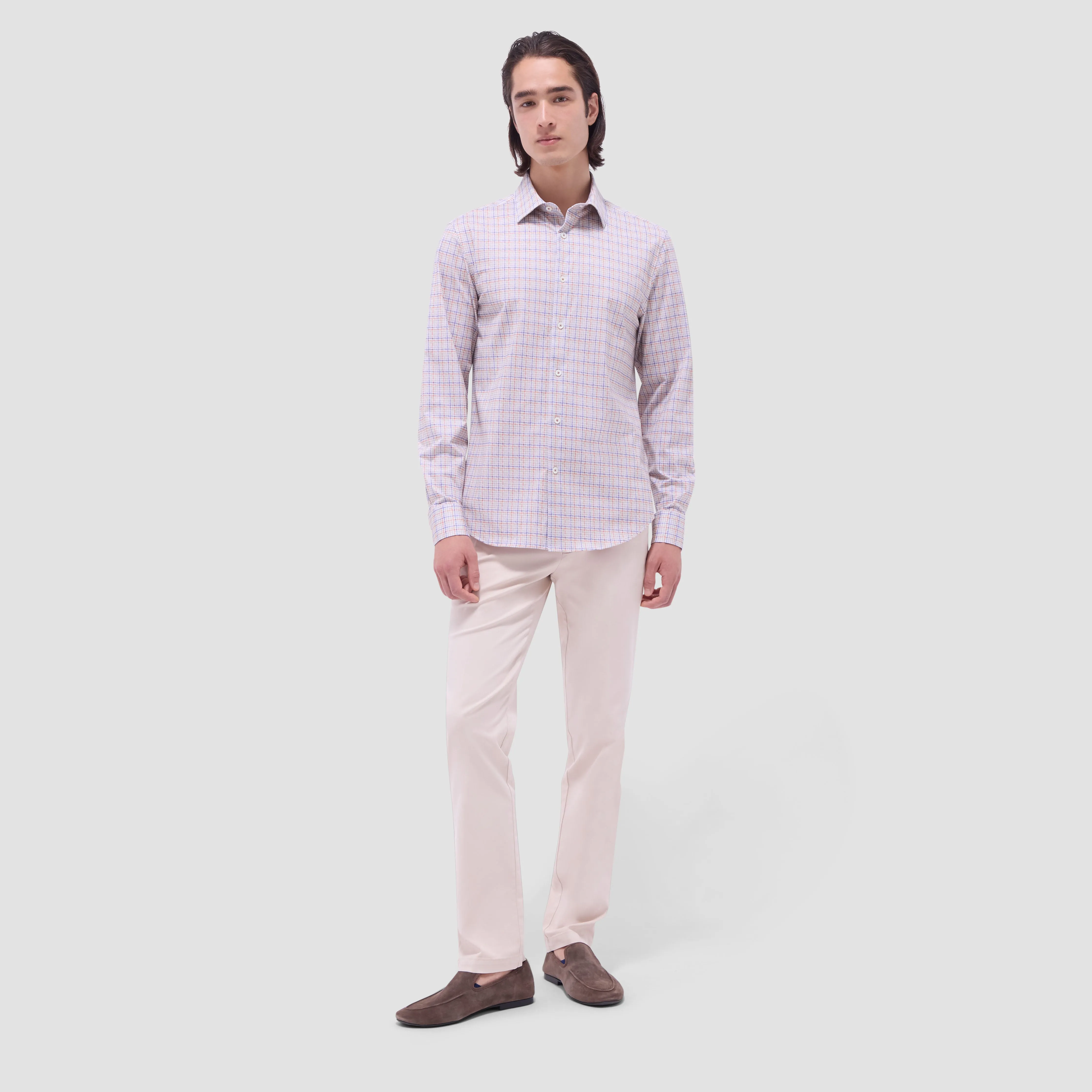 James Plaid Check OoohCotton Shirt sold by Bugatchi product image thumbnail 5