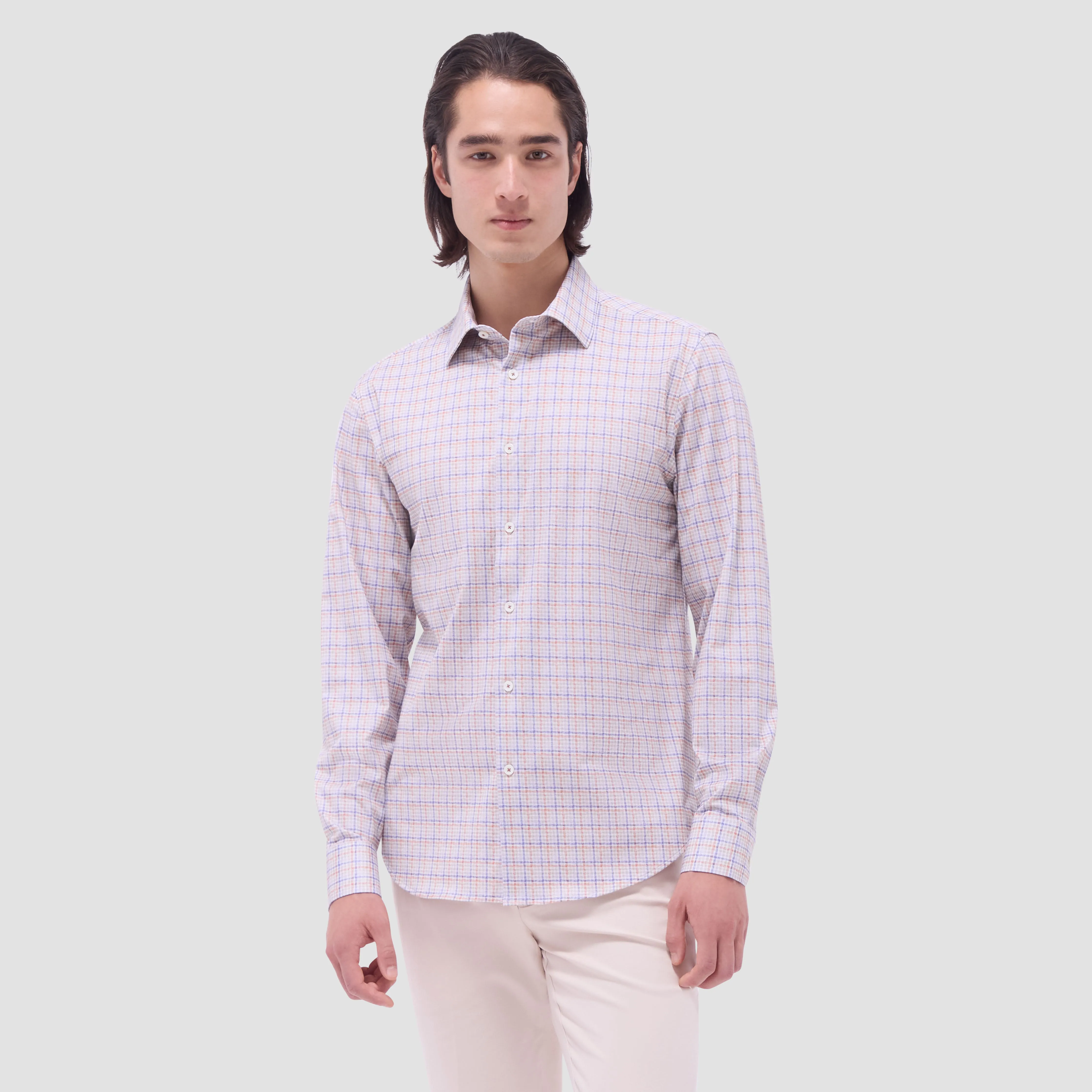 James Plaid Check OoohCotton Shirt sold by Bugatchi product image thumbnail 2