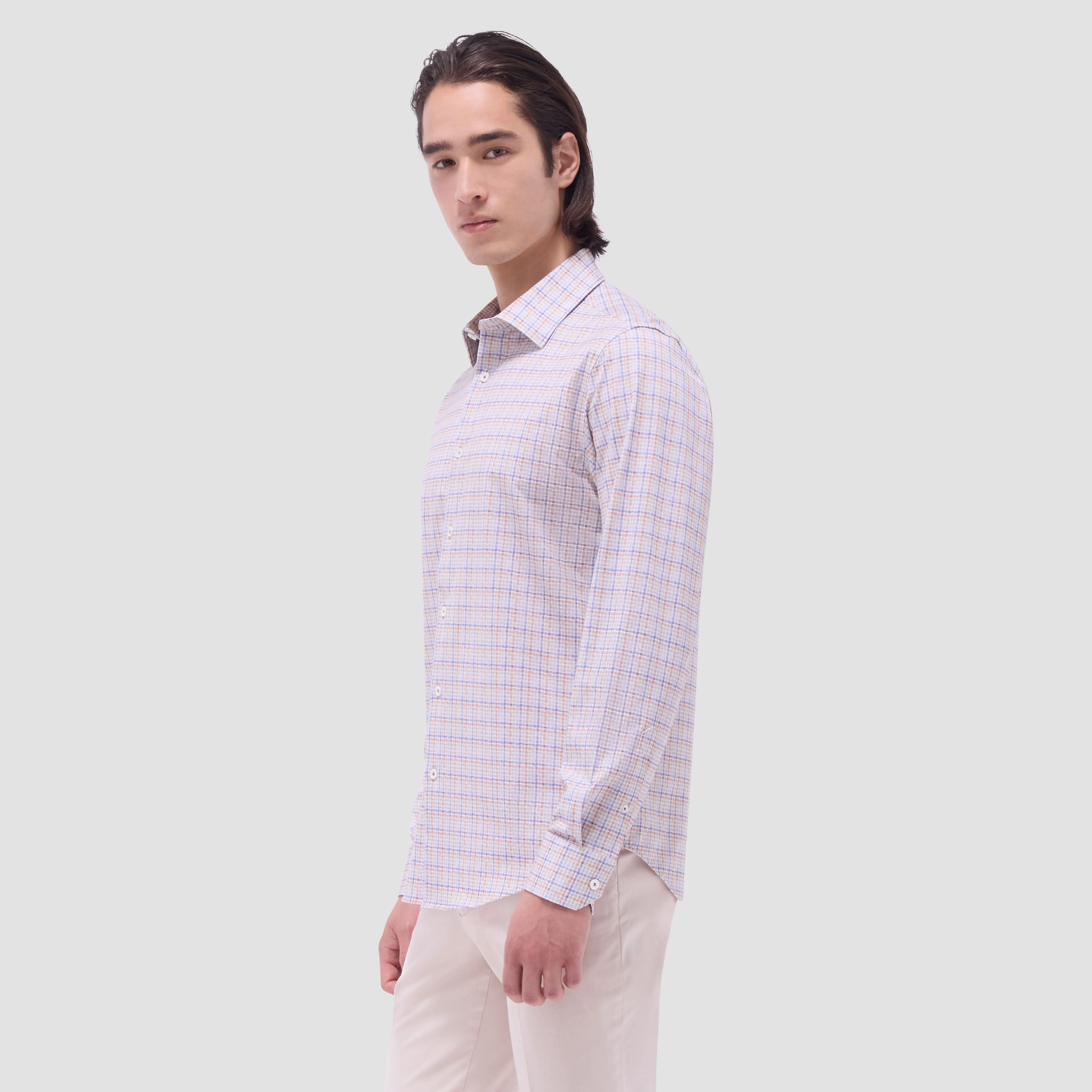 James Plaid Check OoohCotton Shirt sold by Bugatchi product image thumbnail 3