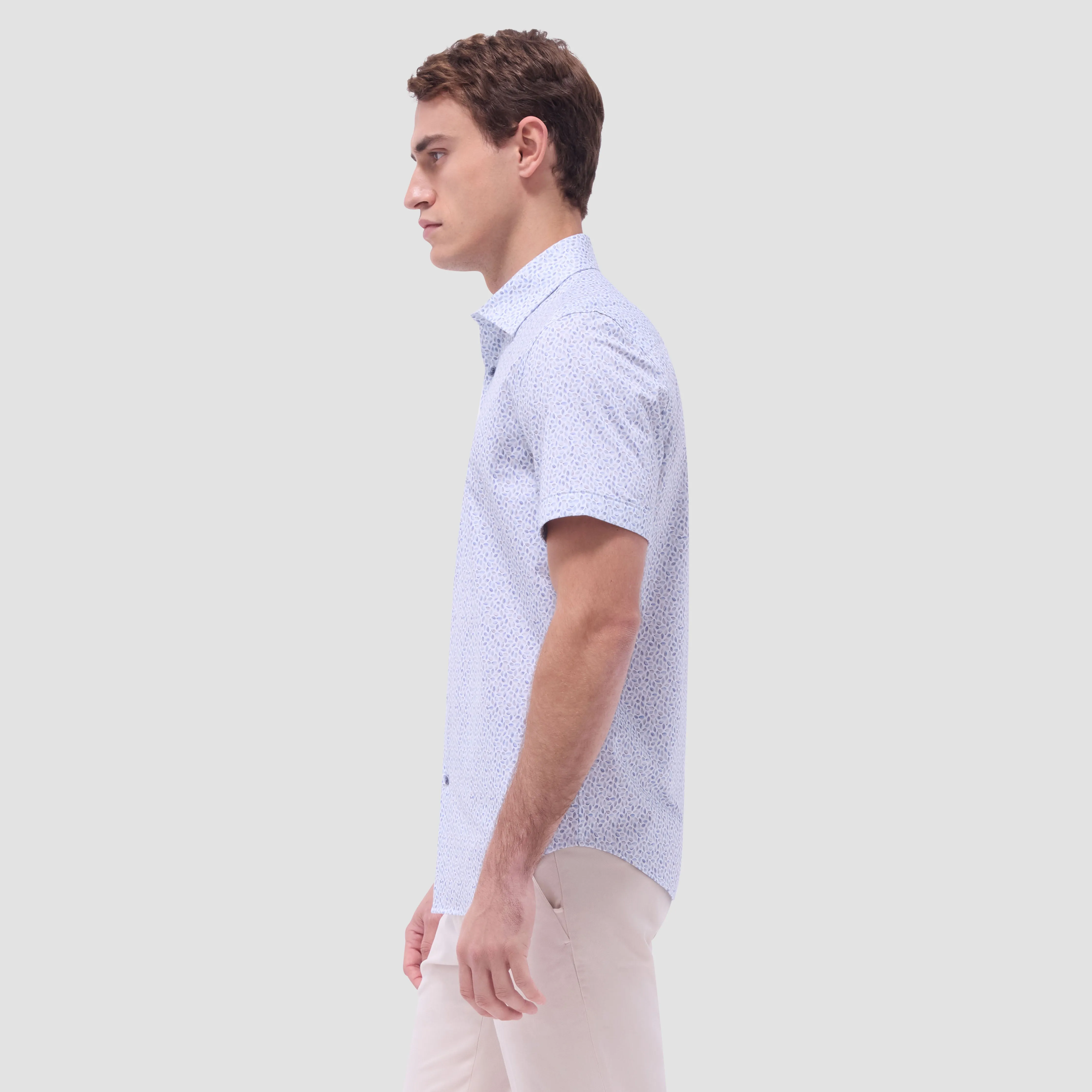 Miles Abstract OoohCotton Short-Sleeve Shirt sold by Bugatchi product image thumbnail 3