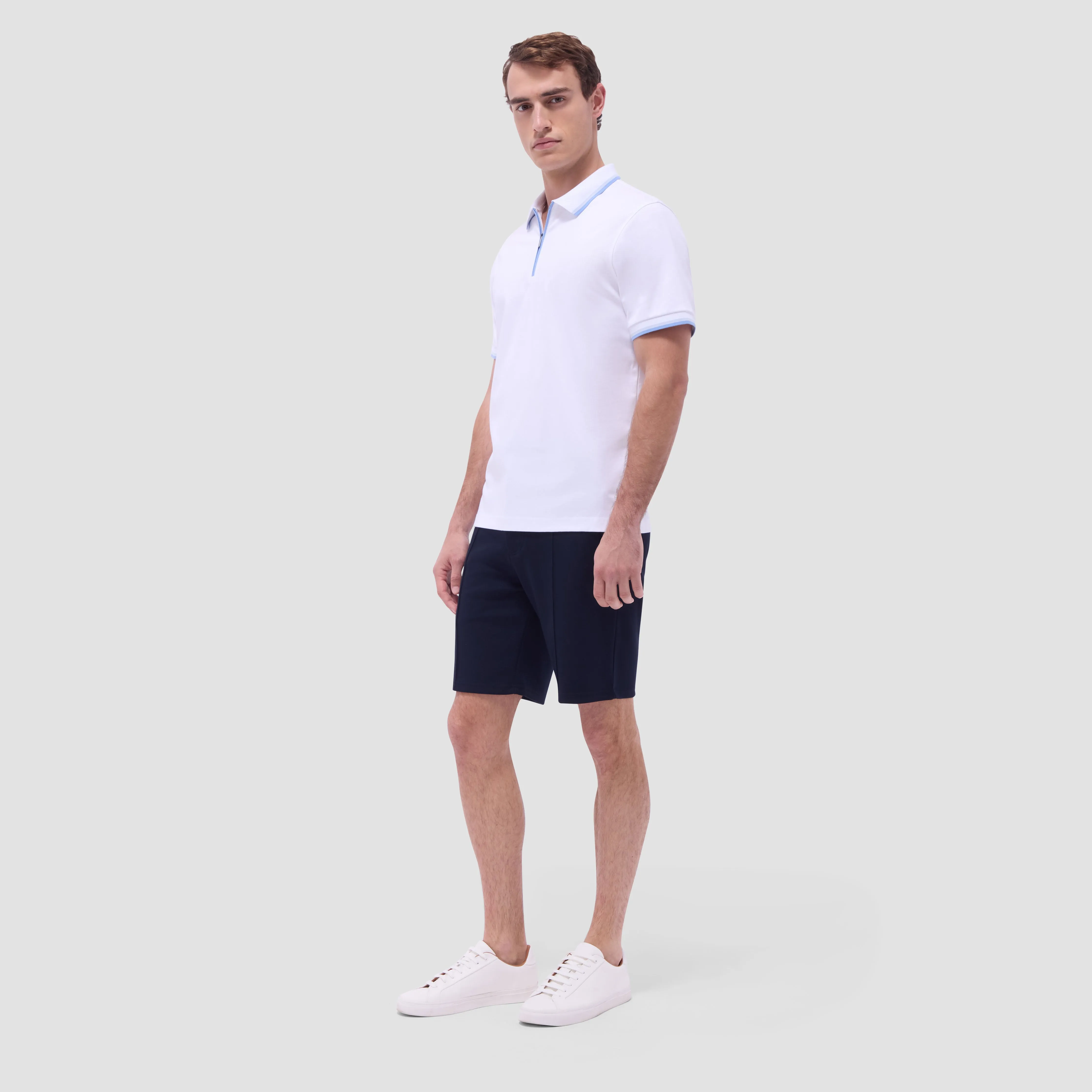 Solid Quarter-Zip Polo Shirt sold by Bugatchi product image thumbnail 5