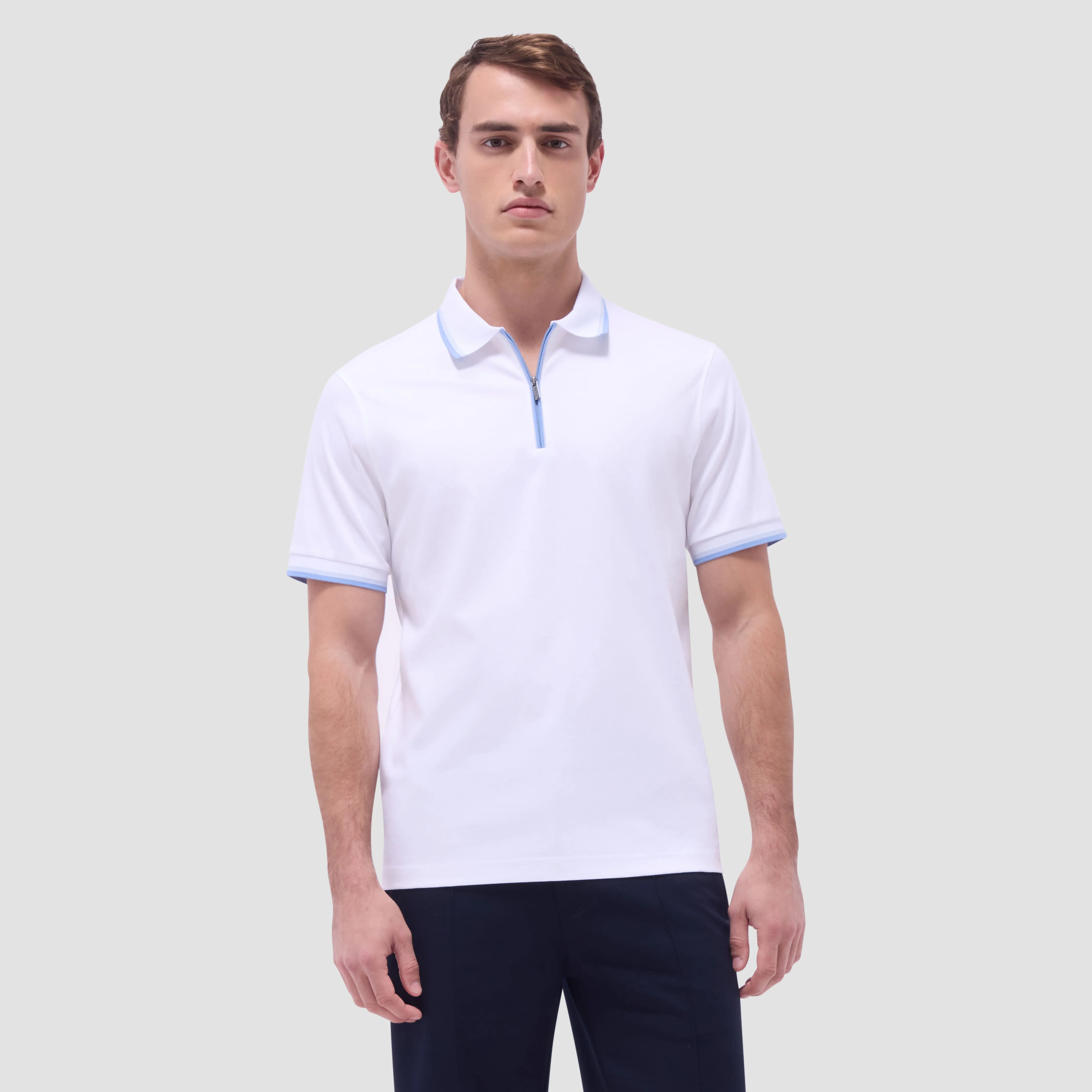 Solid Quarter-Zip Polo Shirt sold by Bugatchi product image thumbnail 2