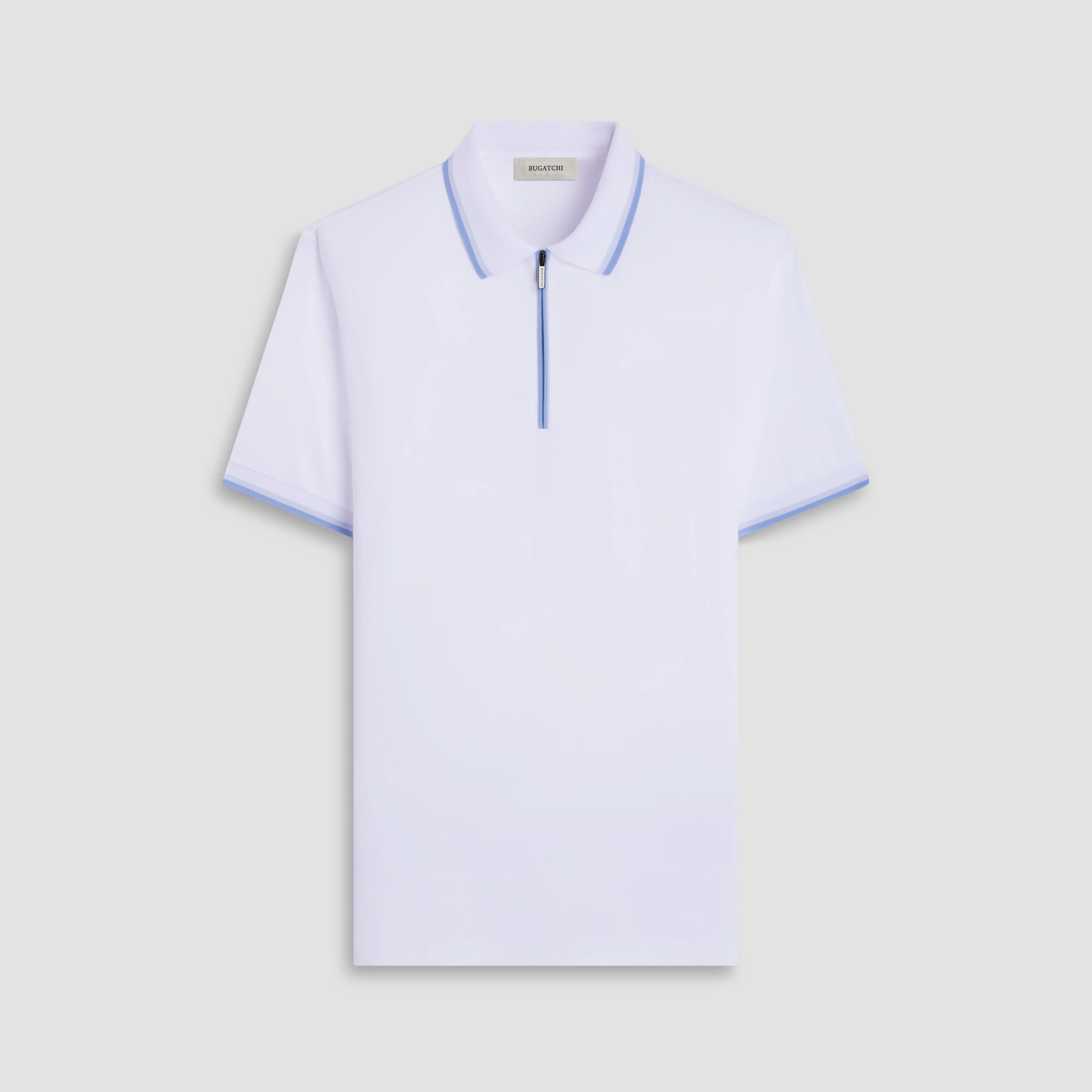 Solid Quarter-Zip Polo Shirt sold by Bugatchi