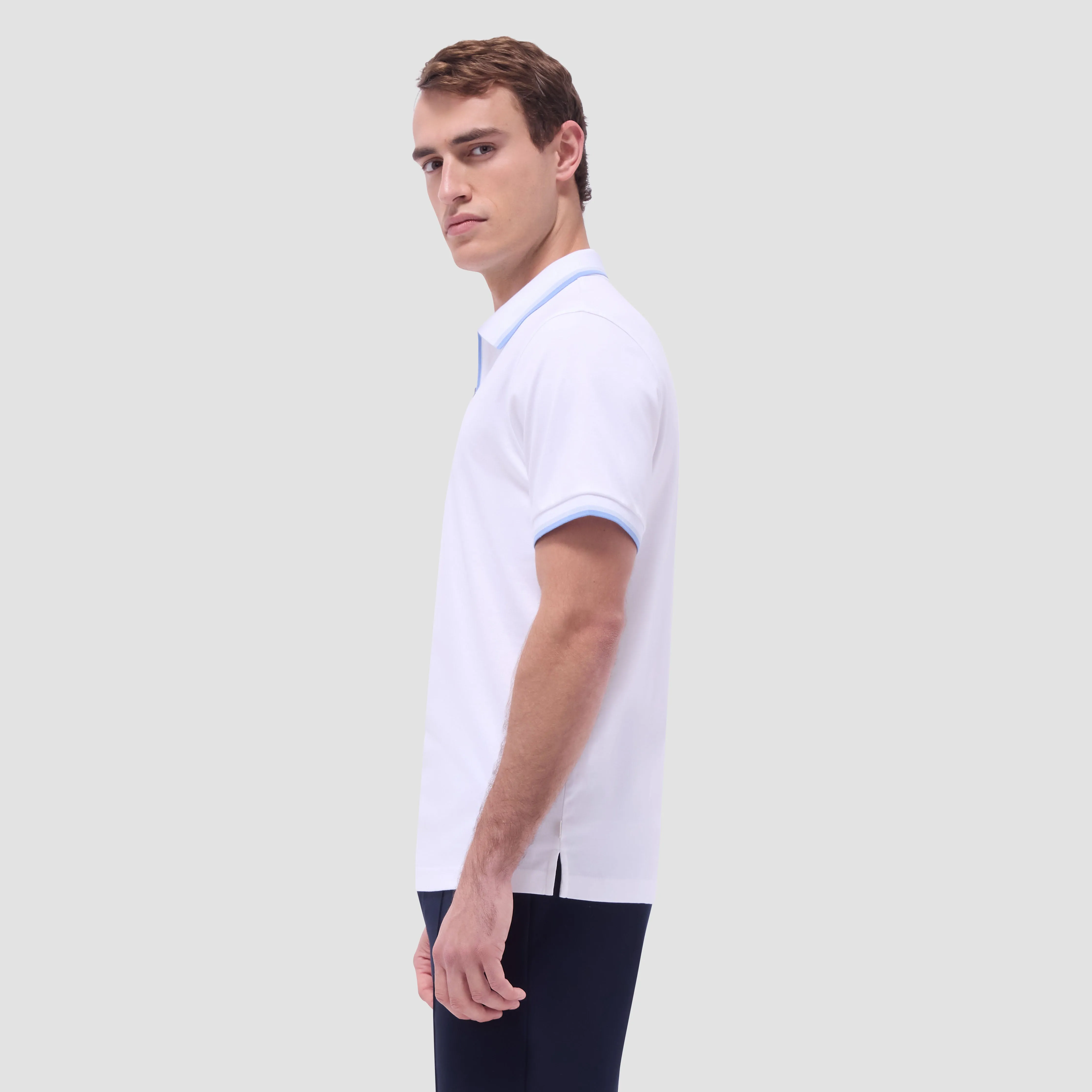 Solid Quarter-Zip Polo Shirt sold by Bugatchi product image thumbnail 3
