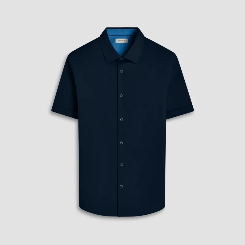 Myron Double-Sided Solid OoohCotton Short-Sleeve Shirt sold by Bugatchi