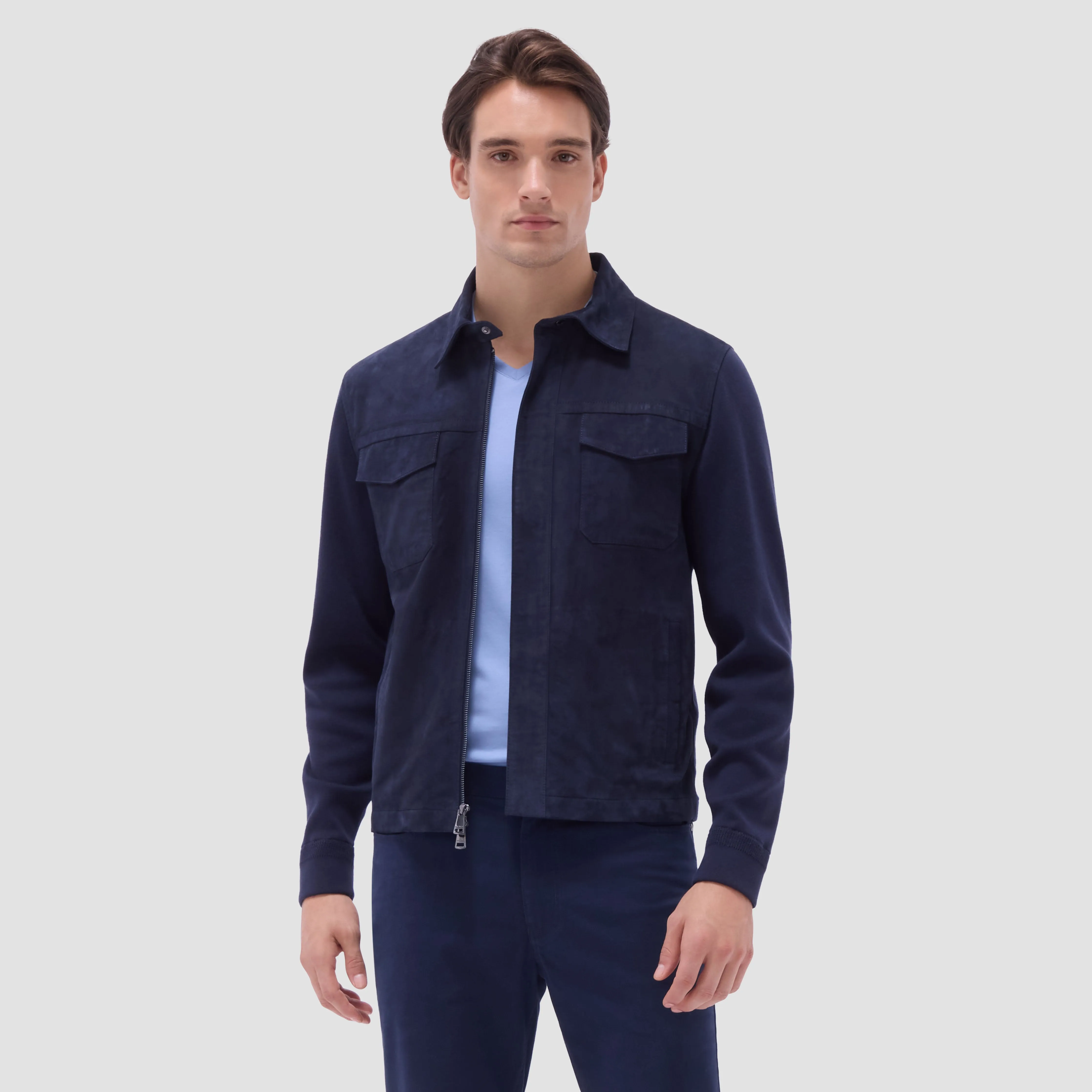 Suede Hybrid Bomber Jacket sold by Bugatchi product image thumbnail 2
