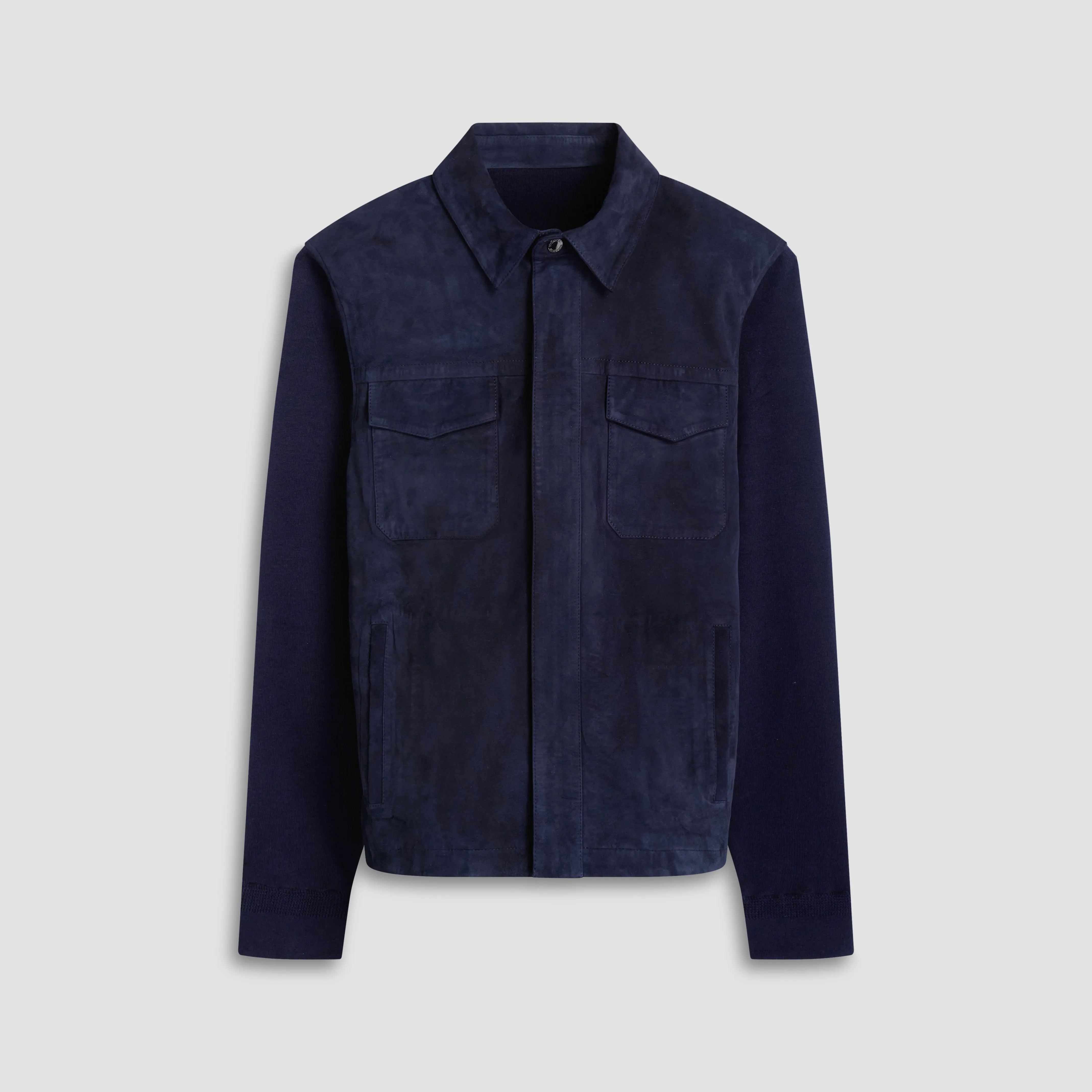Suede Hybrid Bomber Jacket sold by Bugatchi
