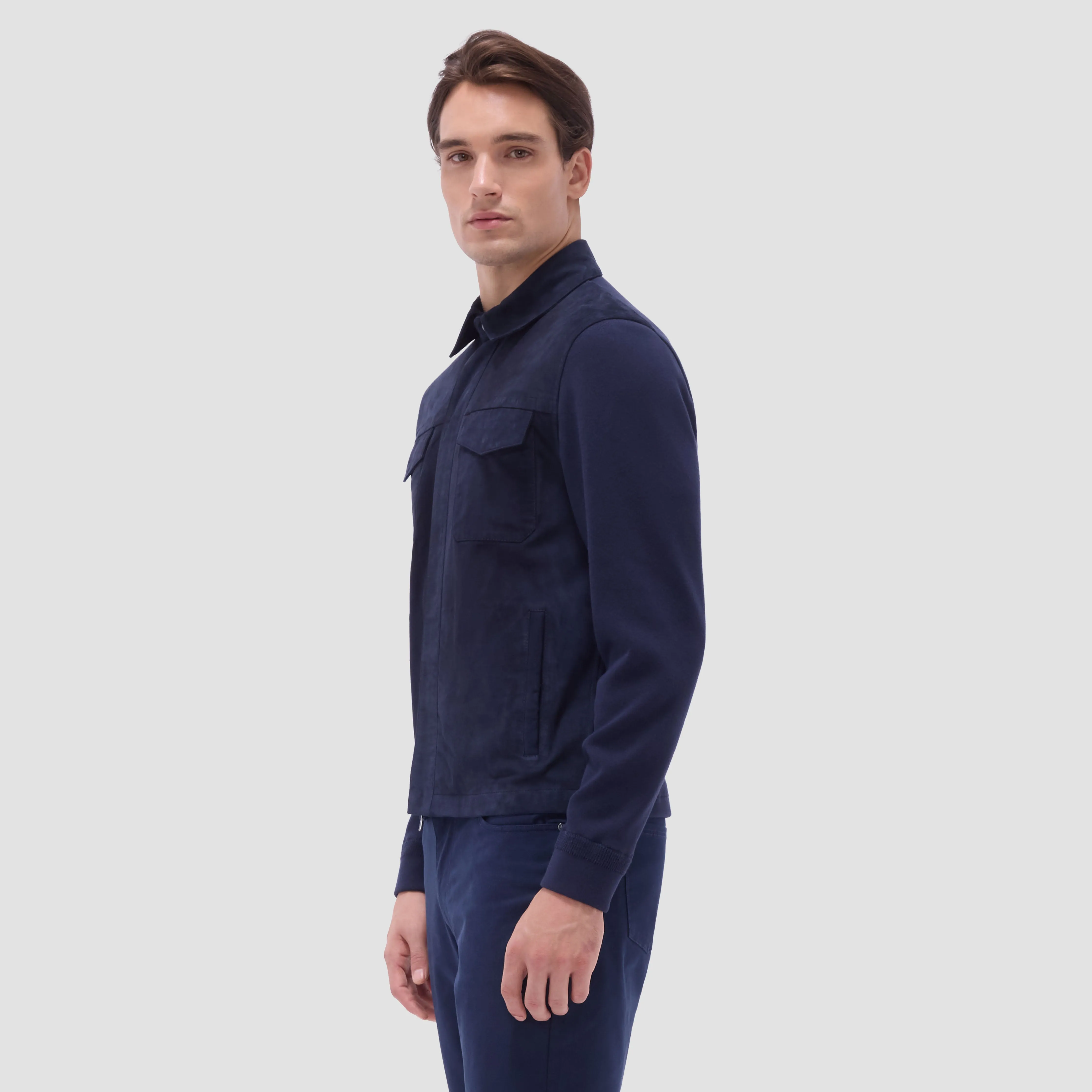 Suede Hybrid Bomber Jacket sold by Bugatchi product image thumbnail 3