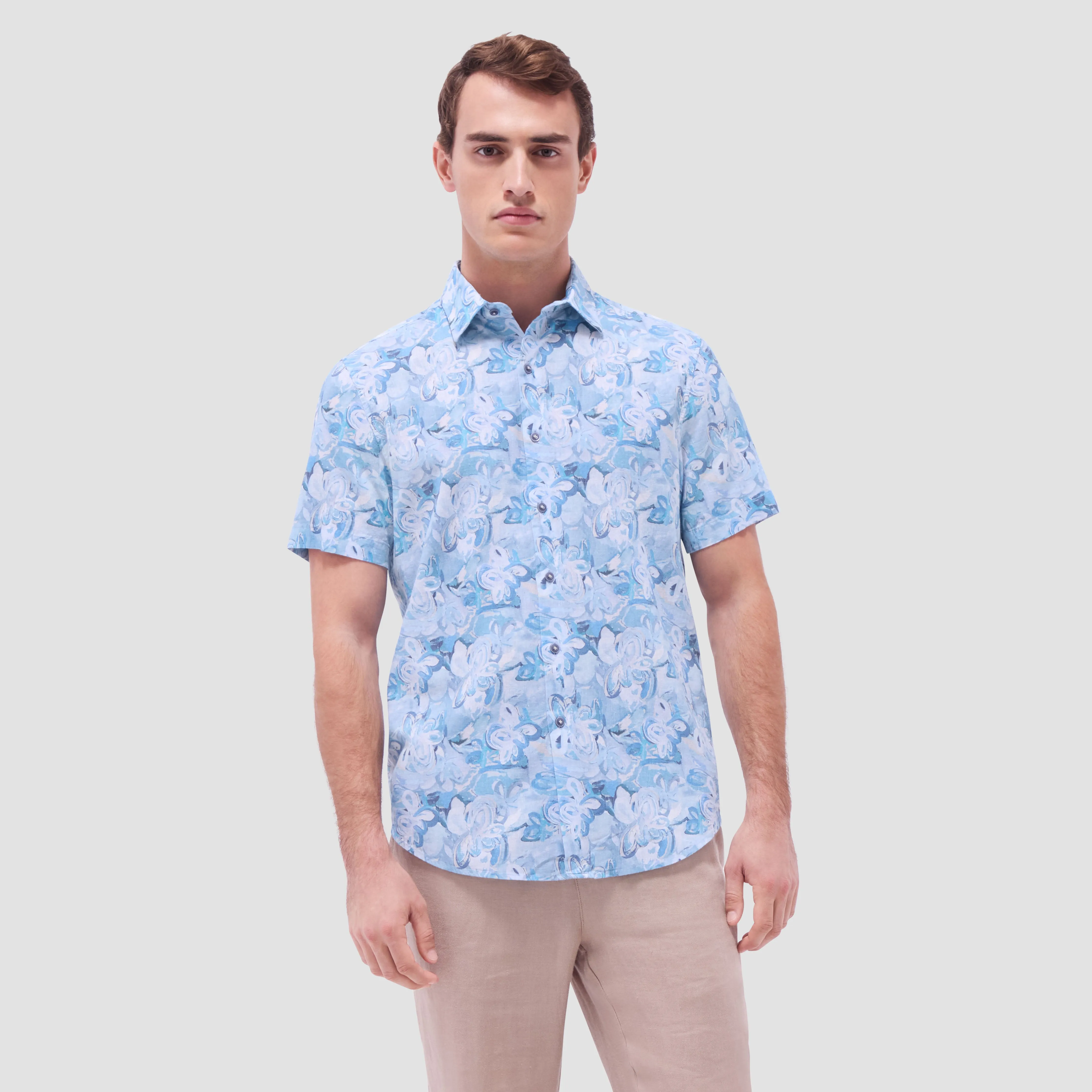 Orson Floral Short-Sleeve Shirt sold by Bugatchi product image thumbnail 2