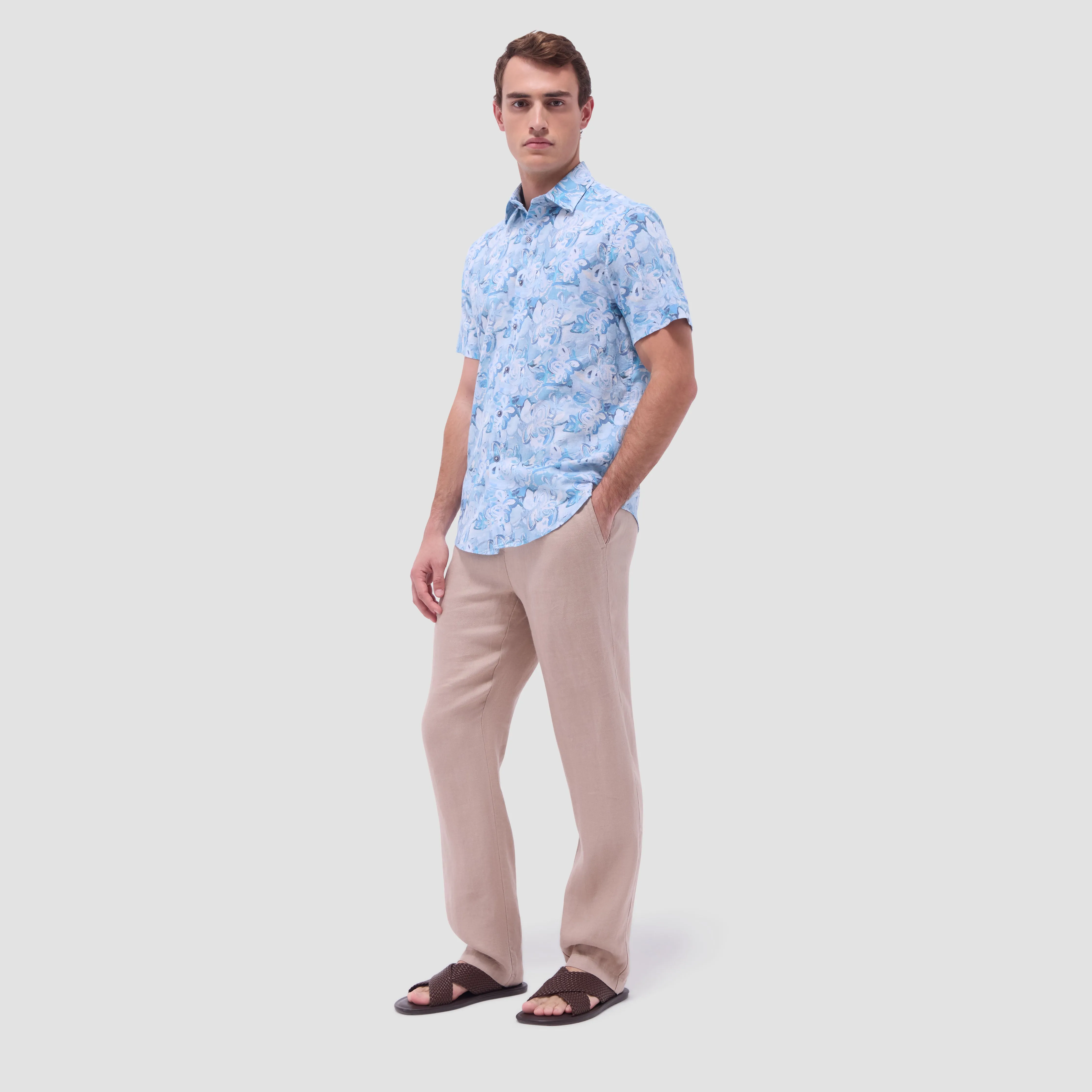 Orson Floral Short-Sleeve Shirt sold by Bugatchi product image thumbnail 5
