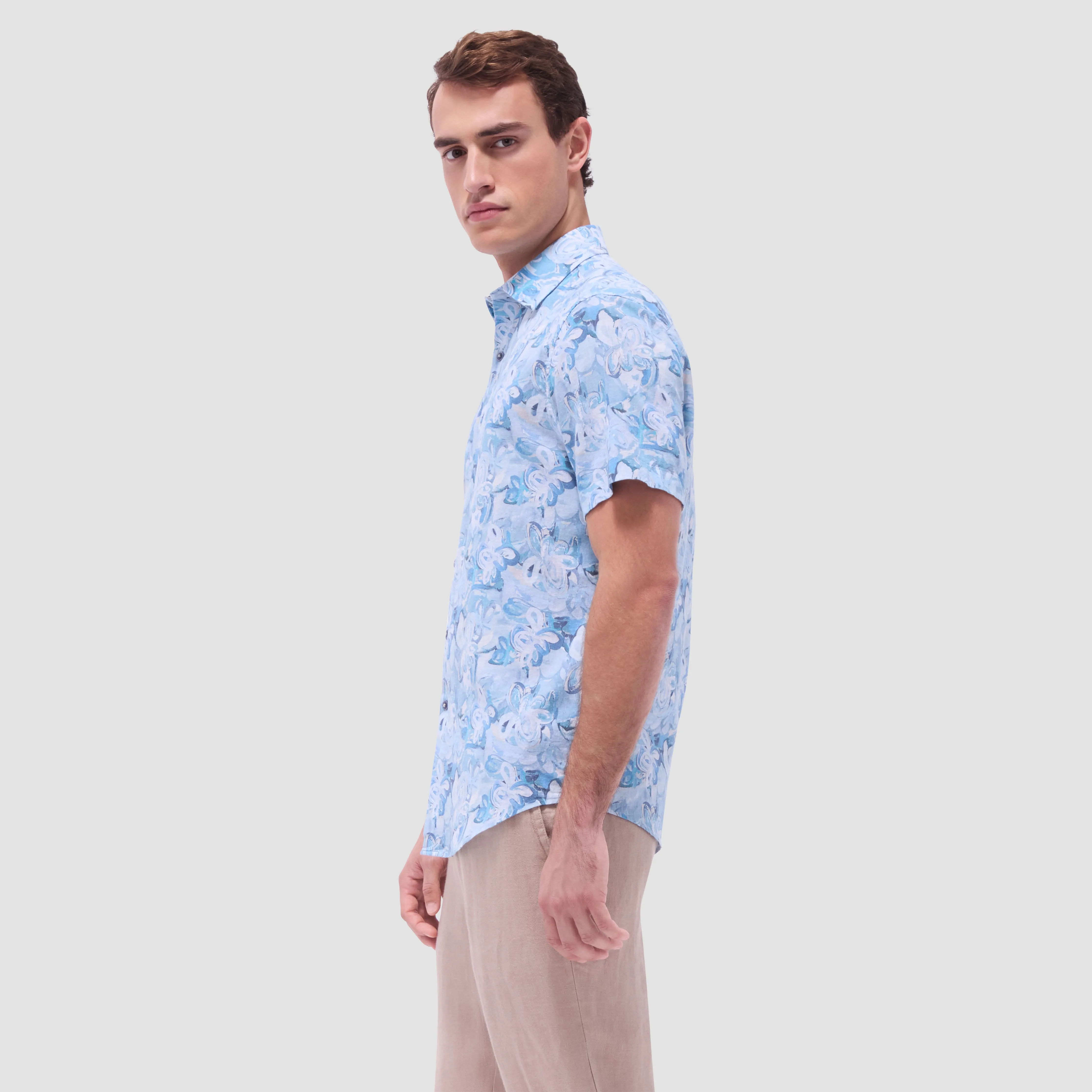 Orson Floral Short-Sleeve Shirt sold by Bugatchi product image thumbnail 3