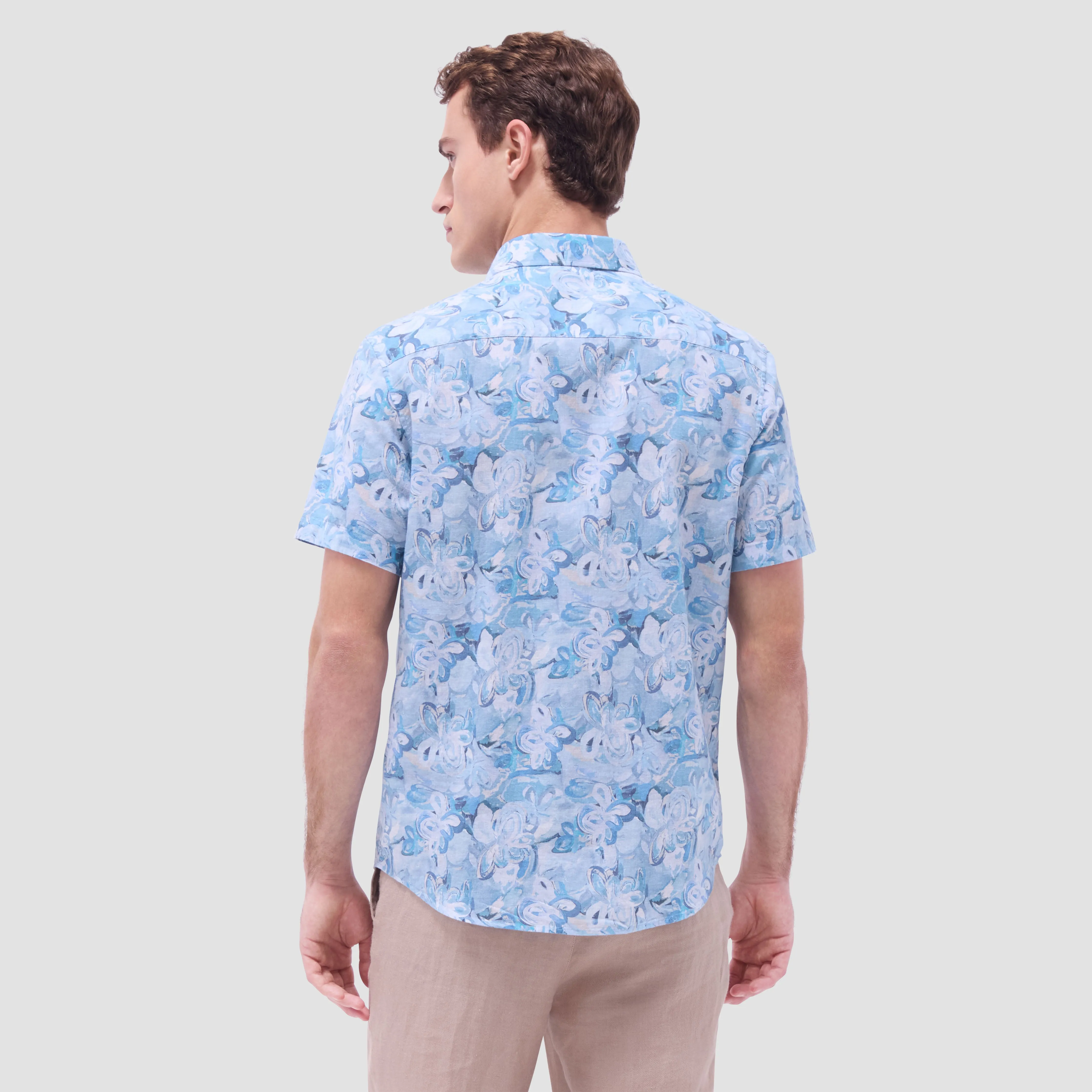 Orson Floral Short-Sleeve Shirt sold by Bugatchi product image thumbnail 4