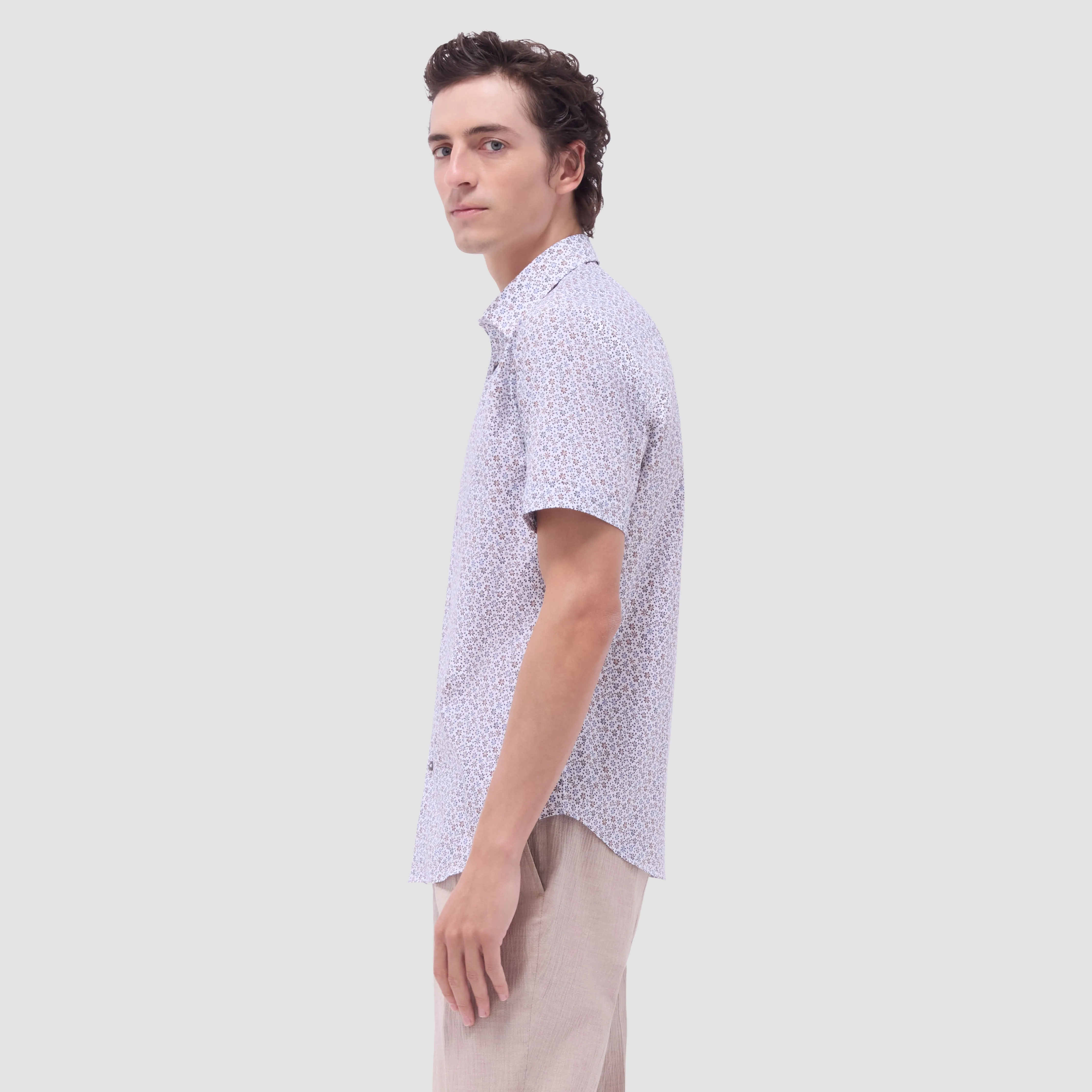 Orson Floral Short-Sleeve Shirt sold by Bugatchi product image thumbnail 3