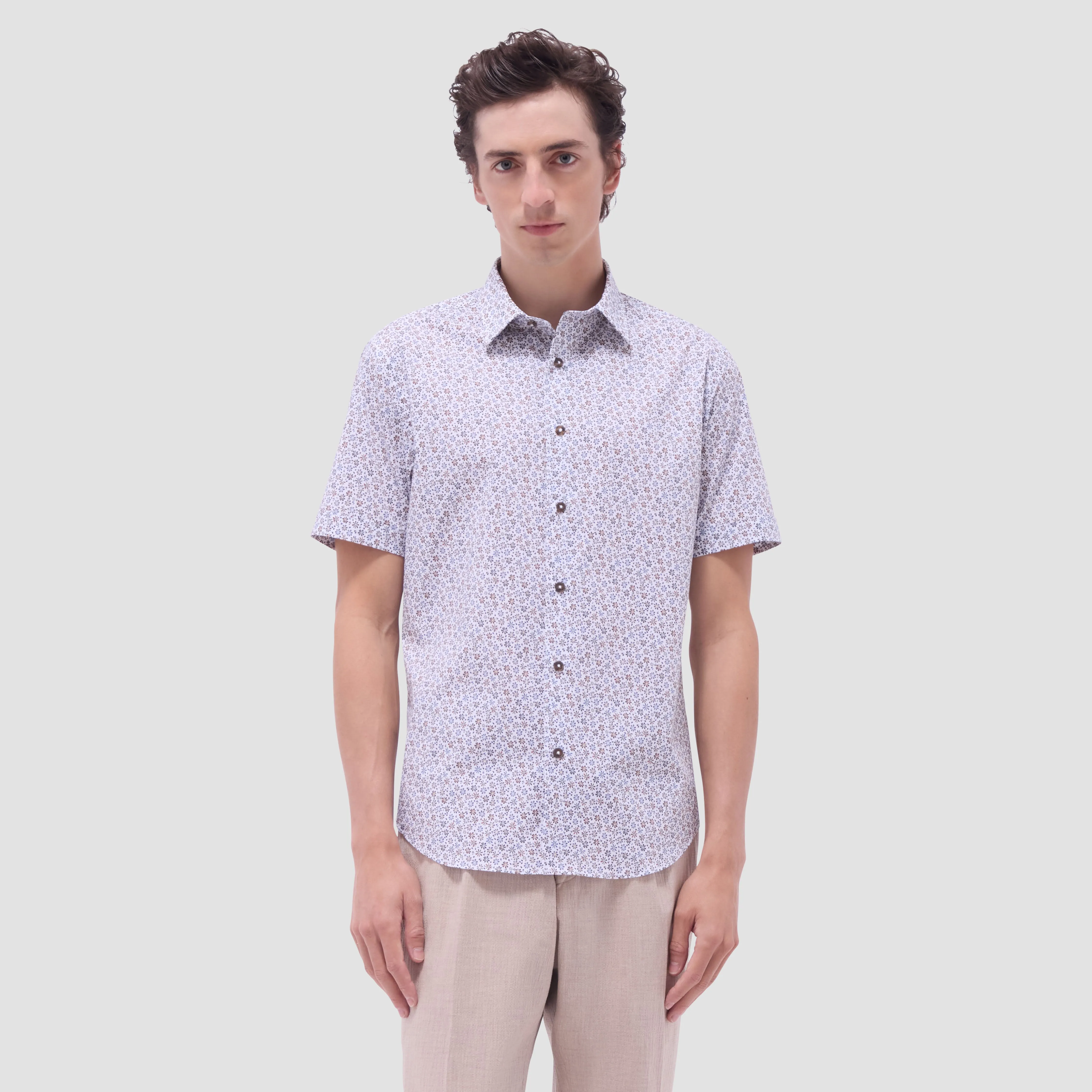 Orson Floral Short-Sleeve Shirt sold by Bugatchi product image thumbnail 2