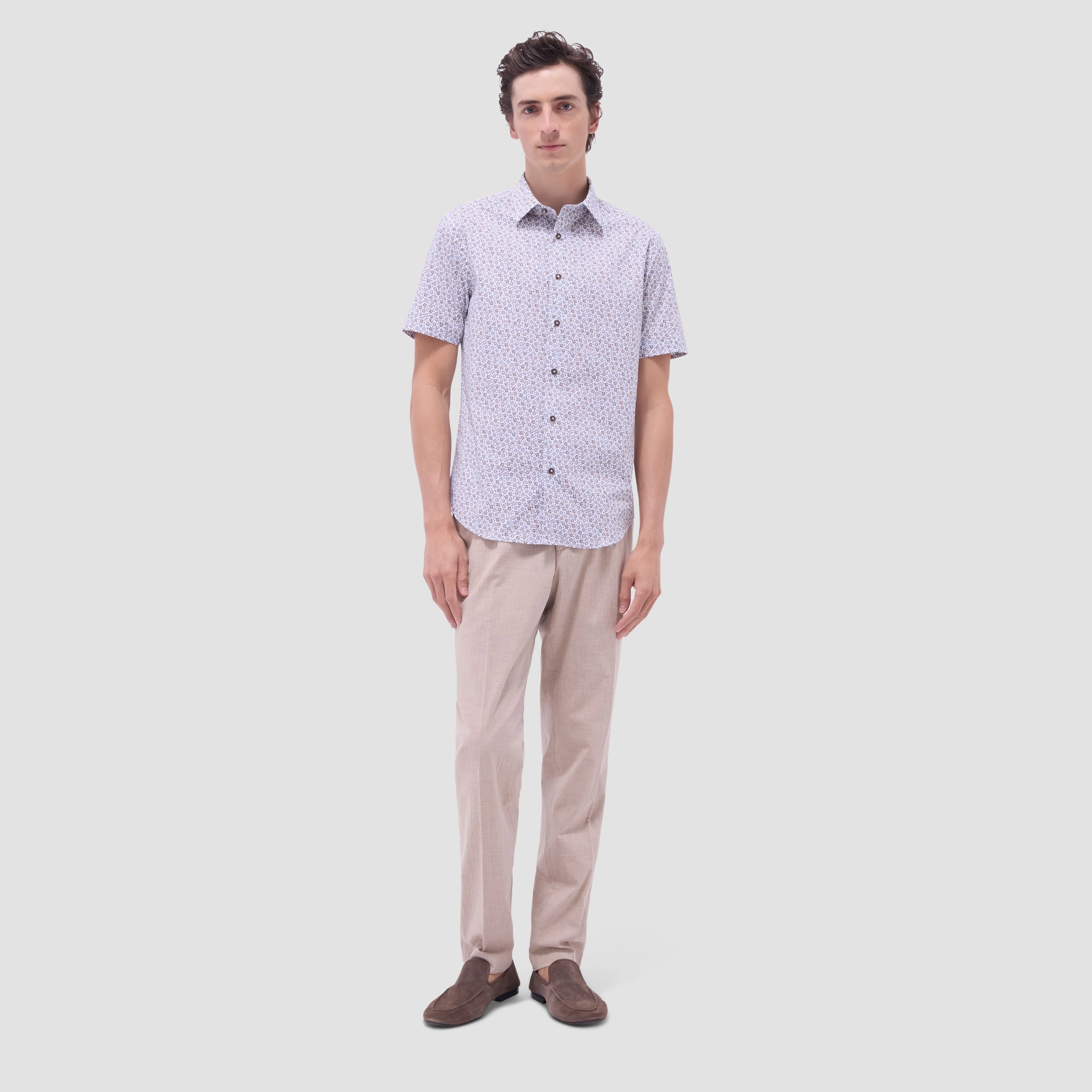 Orson Floral Short-Sleeve Shirt sold by Bugatchi product image thumbnail 5