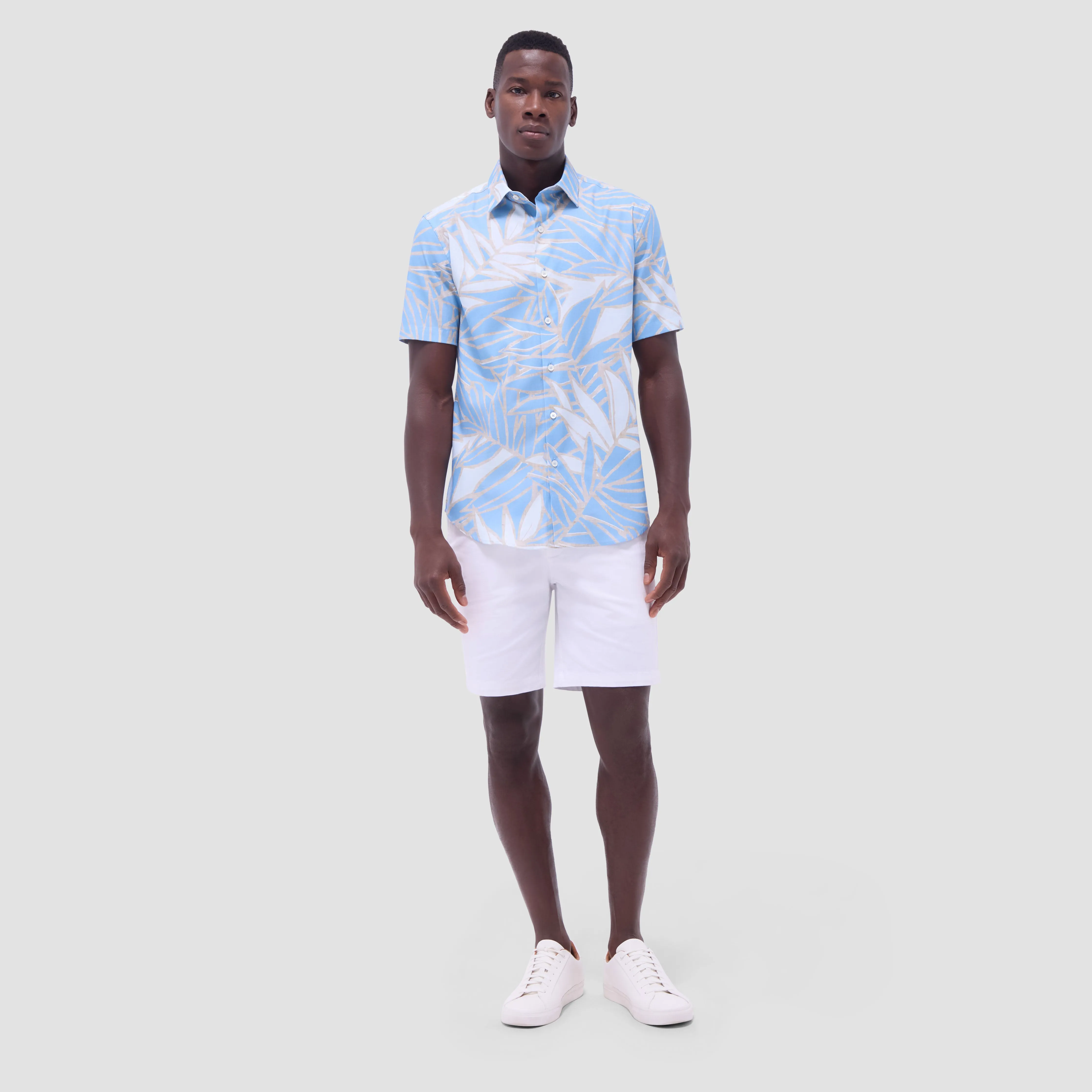 Orson Leaf Print Short-Sleeve Shirt sold by Bugatchi product image thumbnail 5