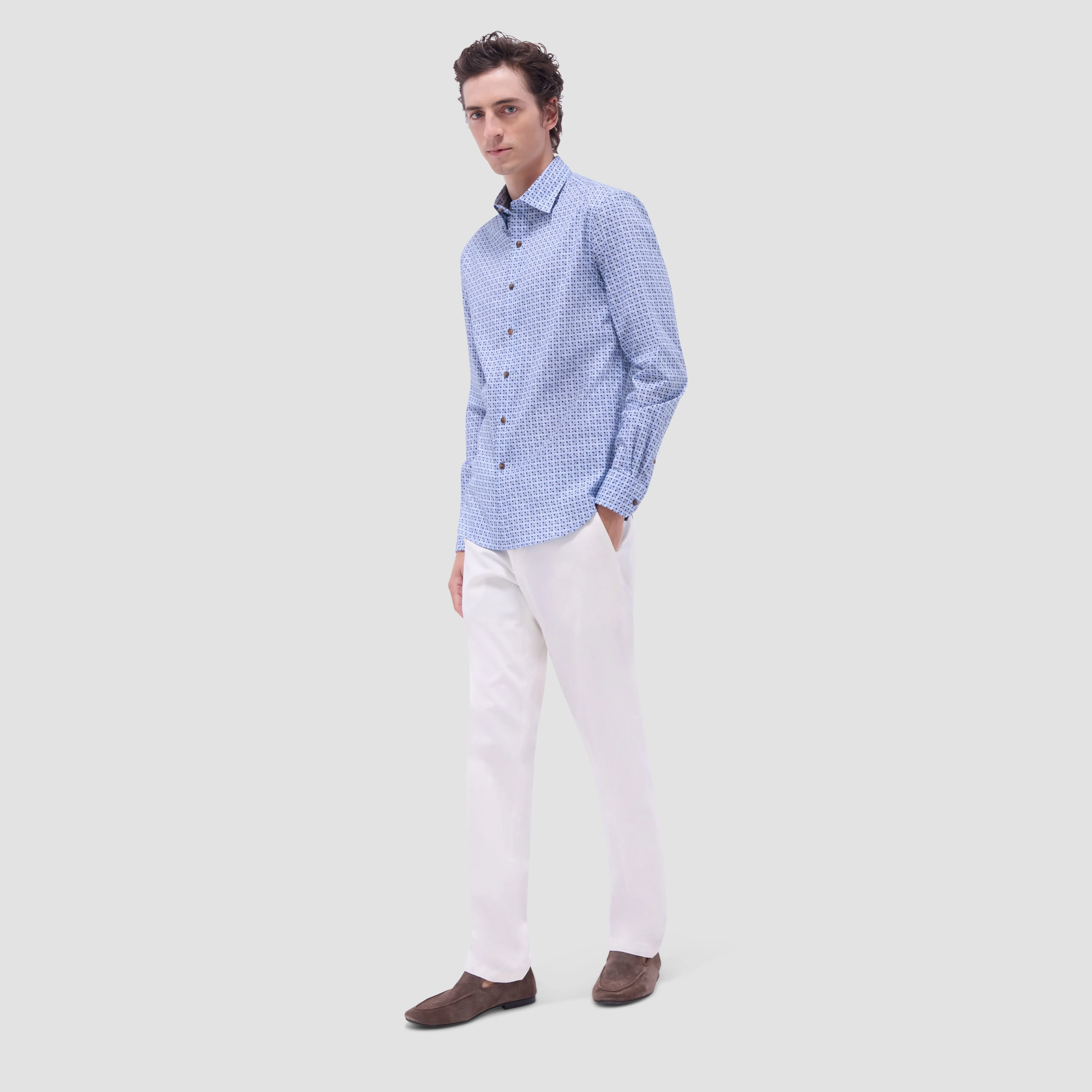 Karl Geometric Floral Shirt sold by Bugatchi product image thumbnail 5