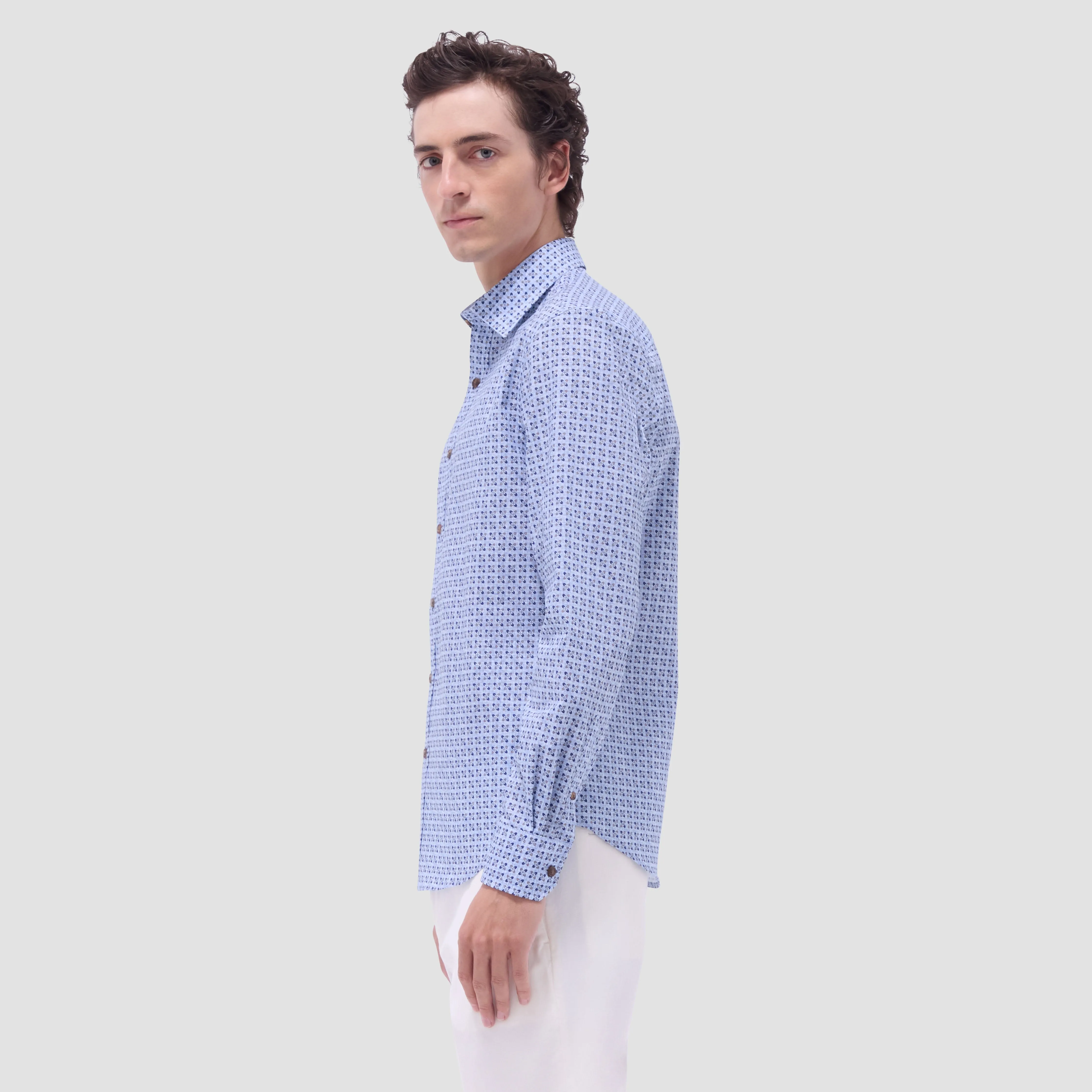 Karl Geometric Floral Shirt sold by Bugatchi product image thumbnail 3