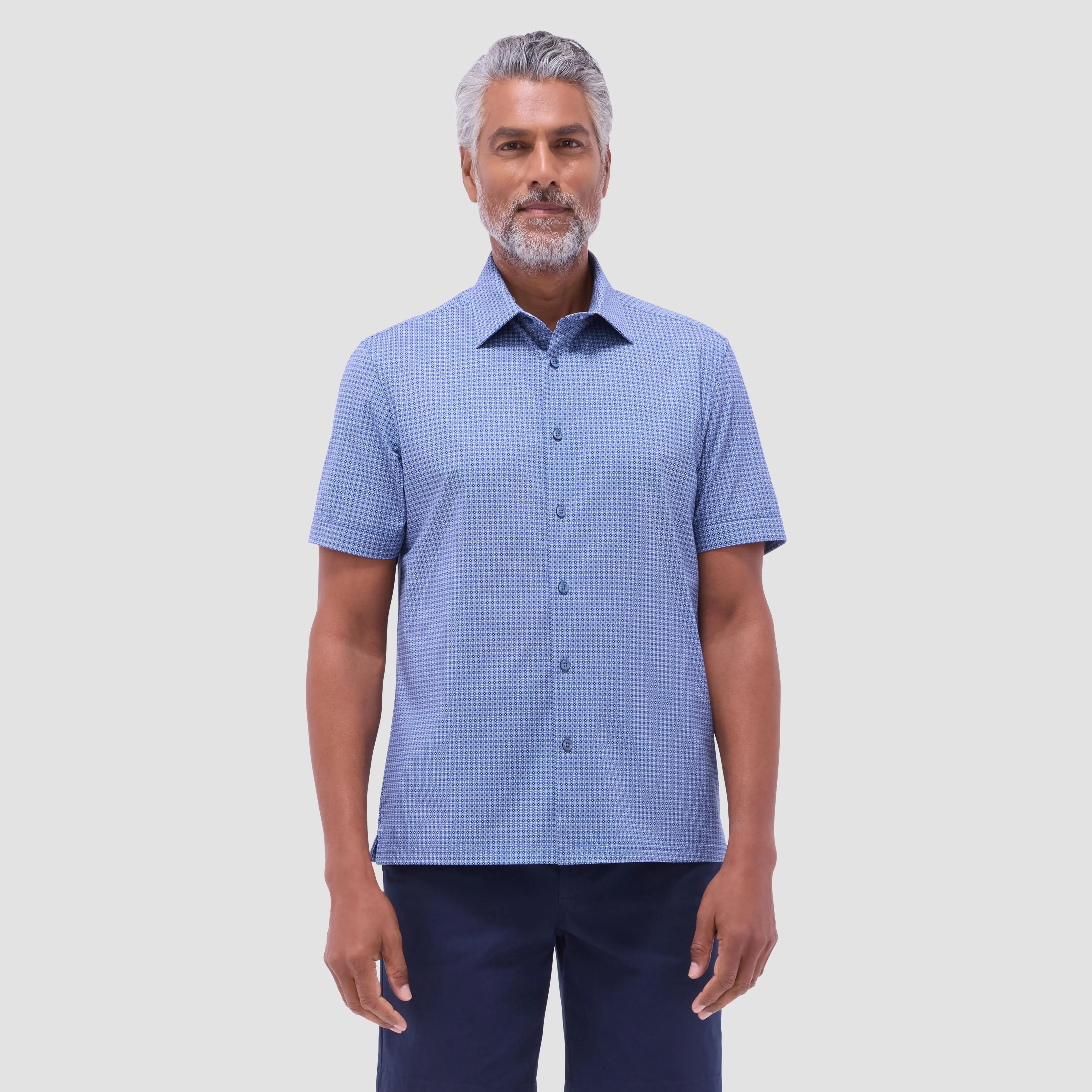 Milo Mosaic OoohCotton Short-Sleeve Shirt sold by Bugatchi product image thumbnail 2