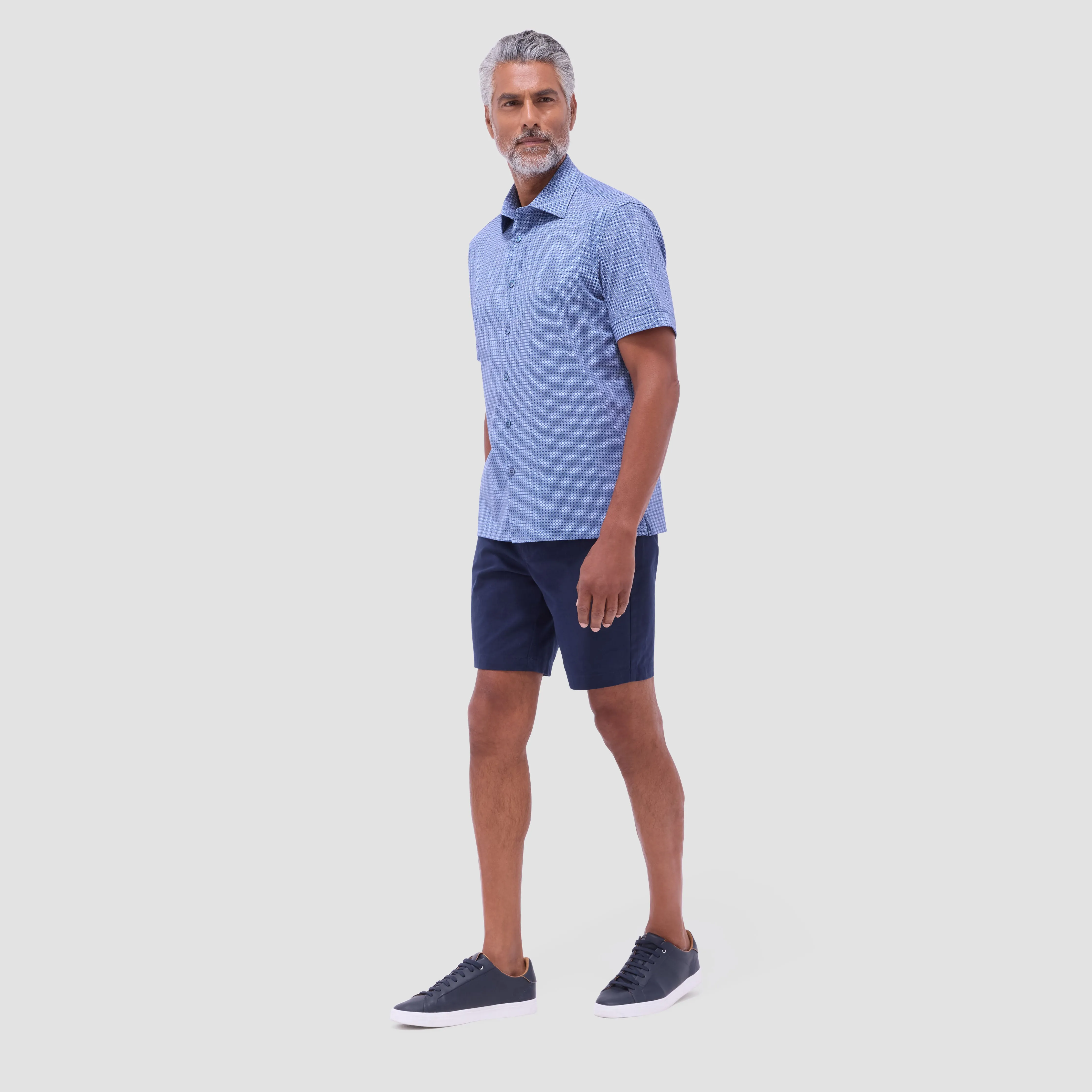 Milo Mosaic OoohCotton Short-Sleeve Shirt sold by Bugatchi product image thumbnail 5