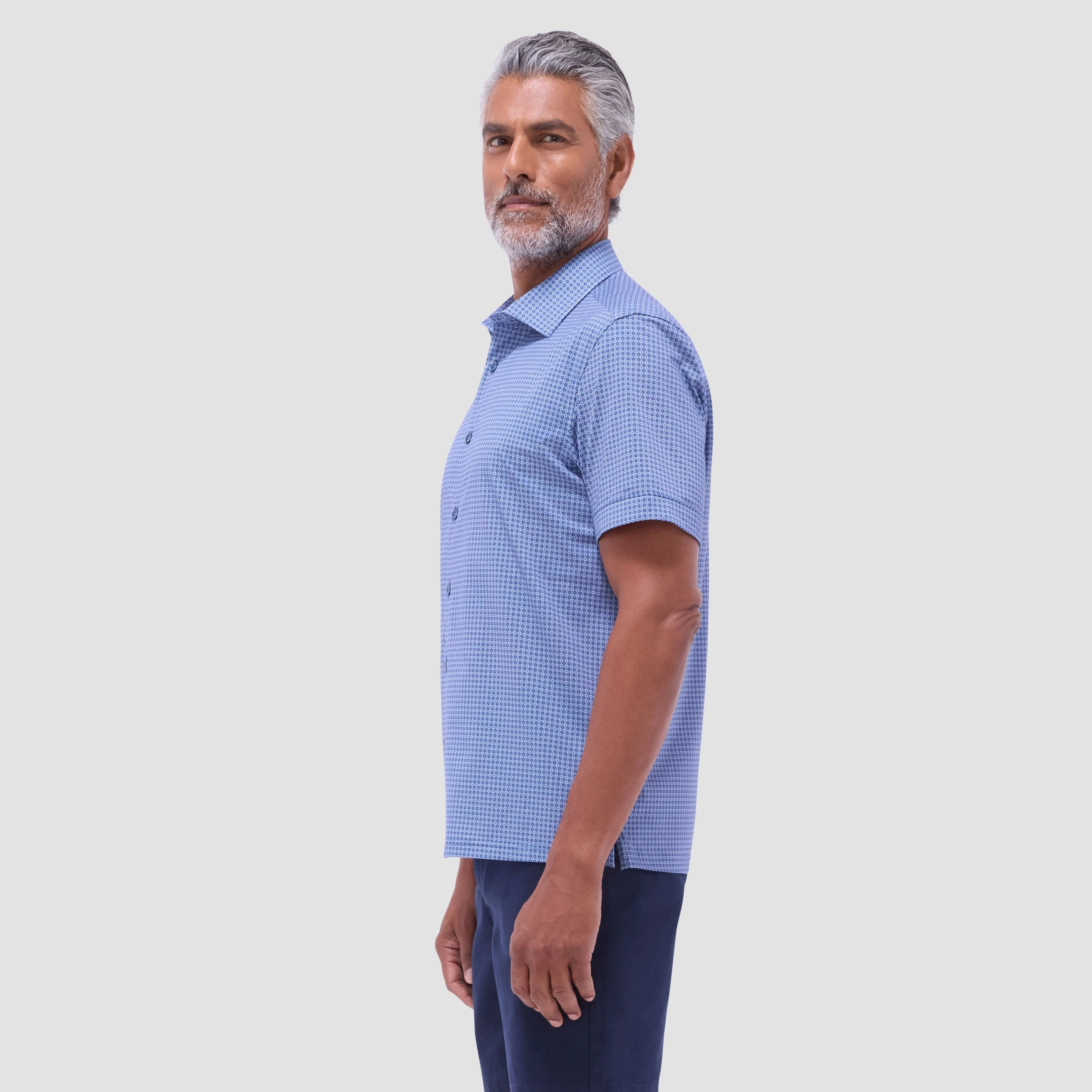 Milo Mosaic OoohCotton Short-Sleeve Shirt sold by Bugatchi product image thumbnail 3