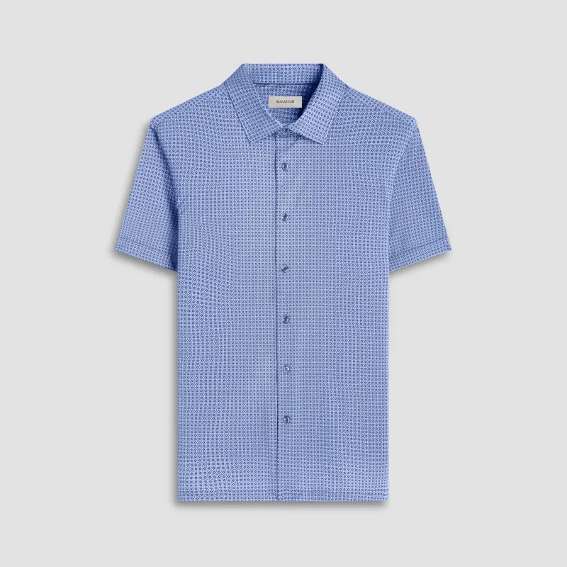 Milo Mosaic OoohCotton Short-Sleeve Shirt sold by Bugatchi