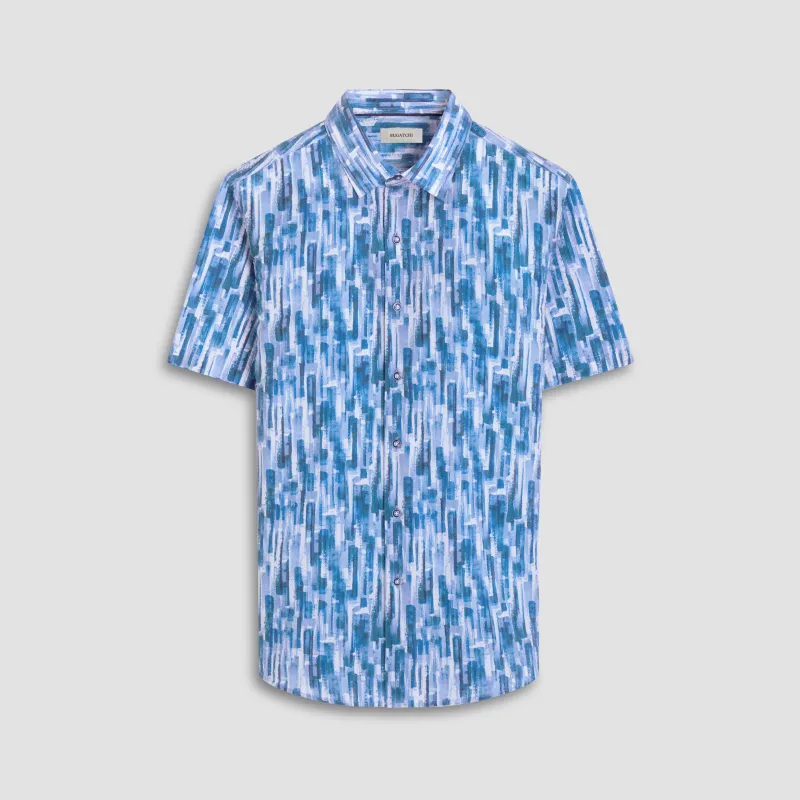 Orson Abstract Seersucker Short-Sleeve Shirt sold by Bugatchi