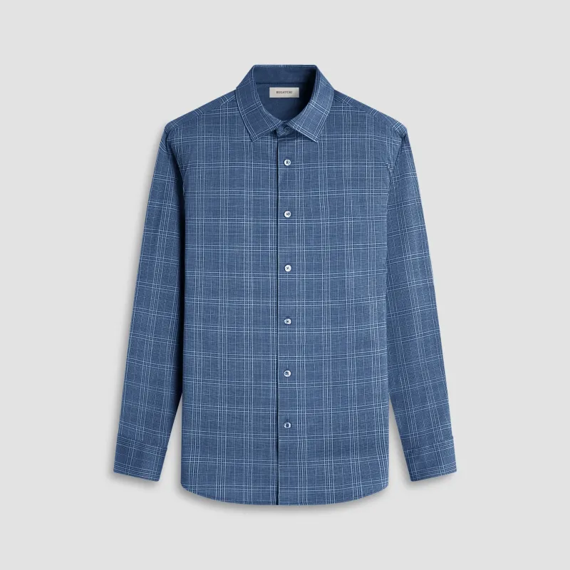 Jimmy Double-Sided Glen Plaid & Herringbone OoohCotton Shirt sold by Bugatchi