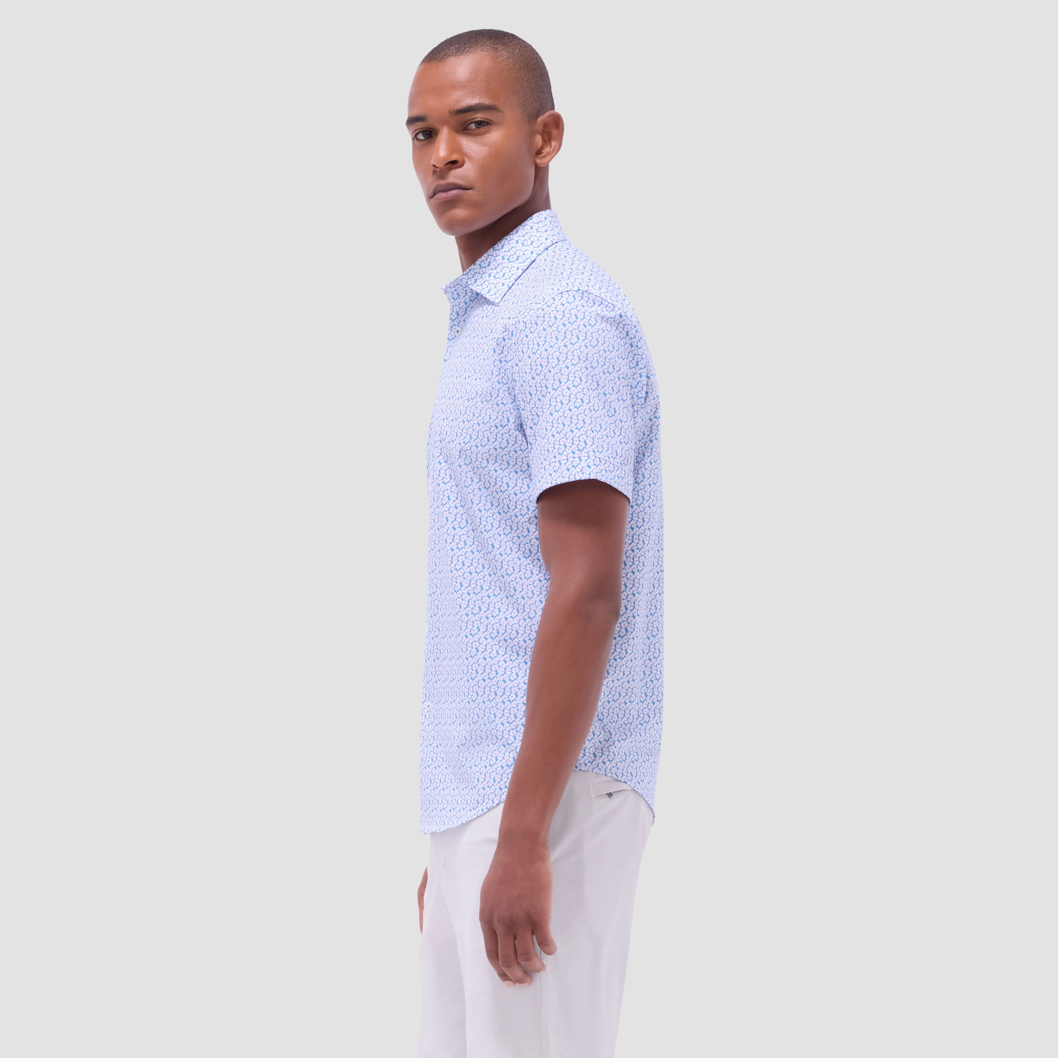 Miles Floral OoohCotton Short-Sleeve Shirt sold by Bugatchi product image thumbnail 3