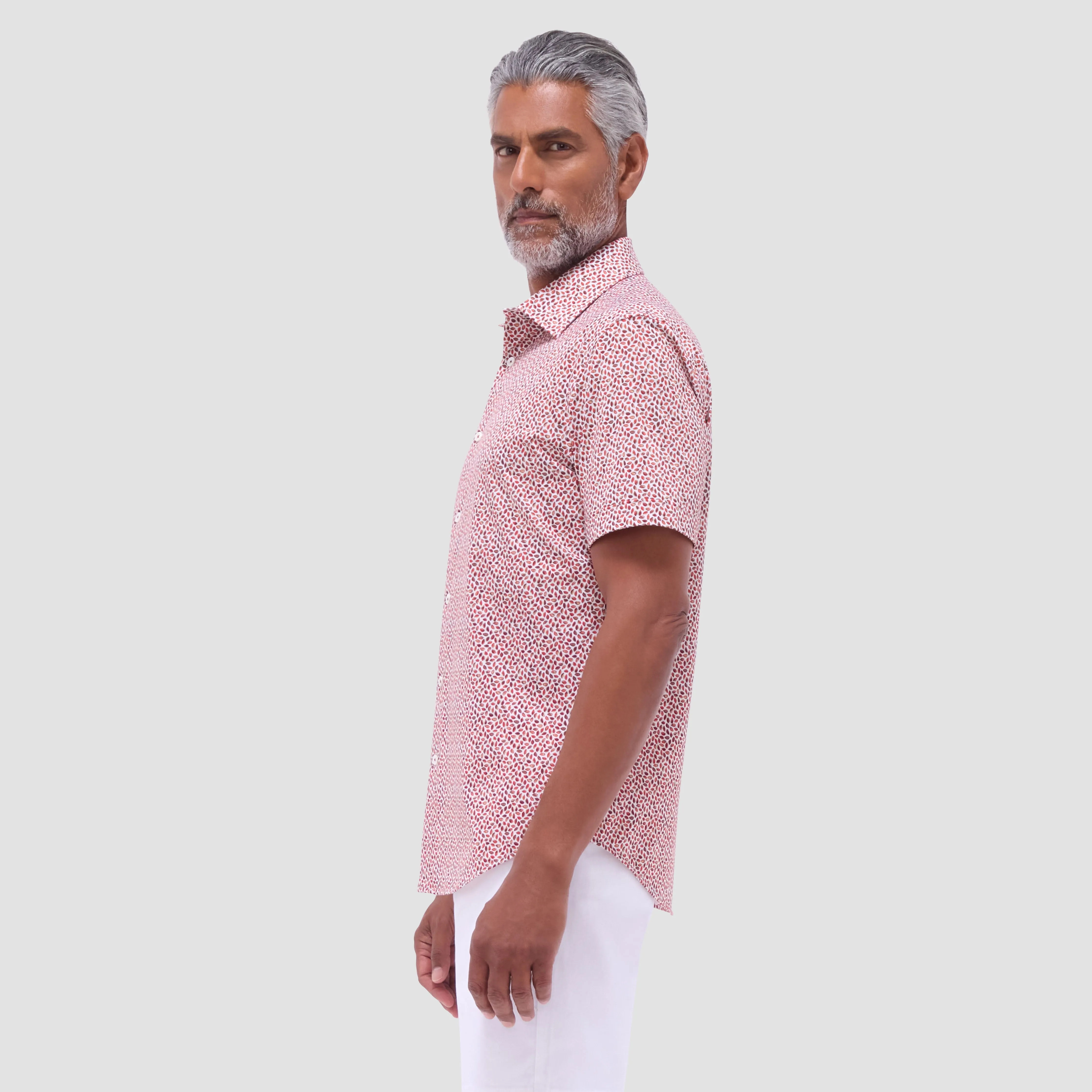 Miles Abstract OoohCotton Short-Sleeve Shirt sold by Bugatchi product image thumbnail 3