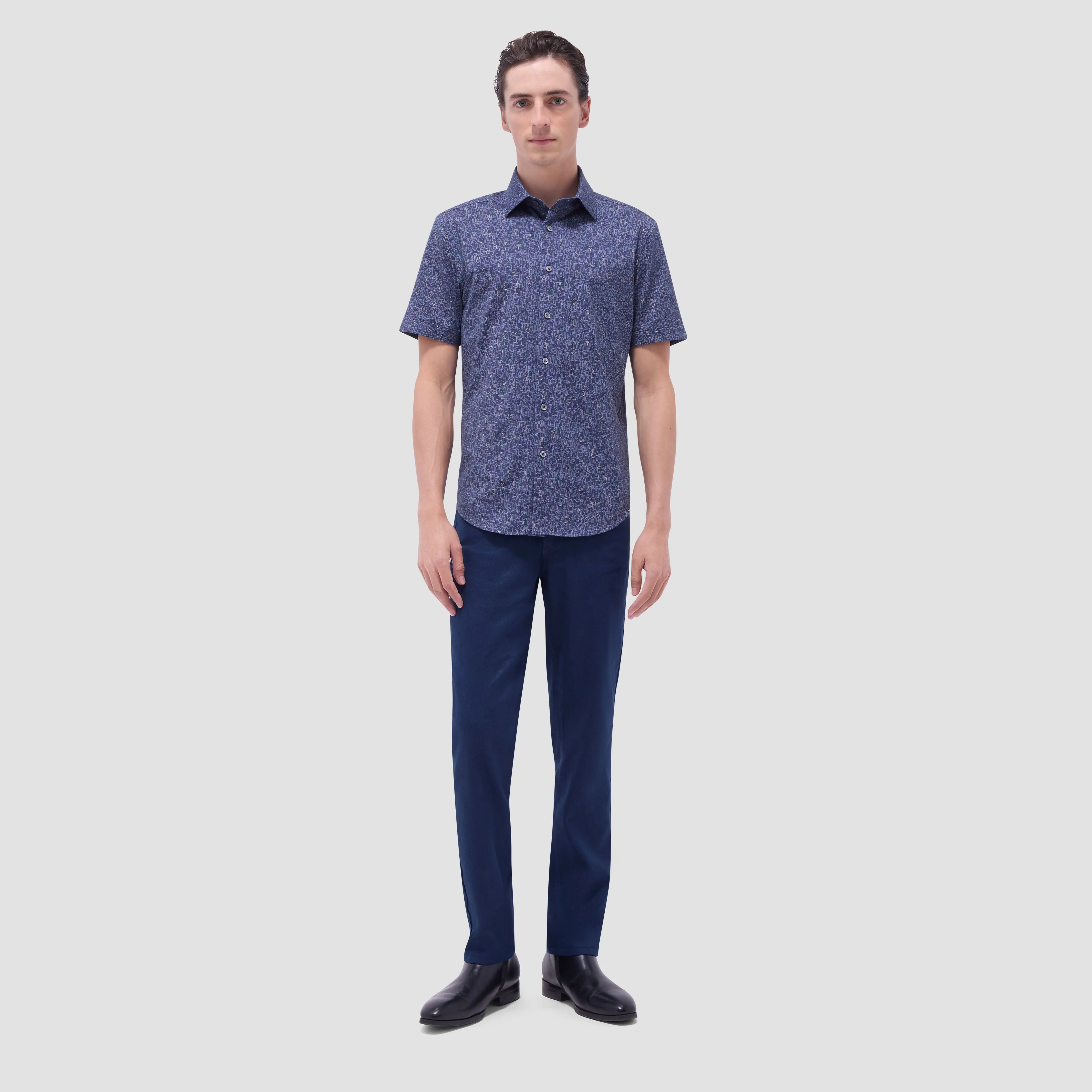Miles Bistro Print OoohCotton Short-Sleeve Shirt sold by Bugatchi product image thumbnail 5