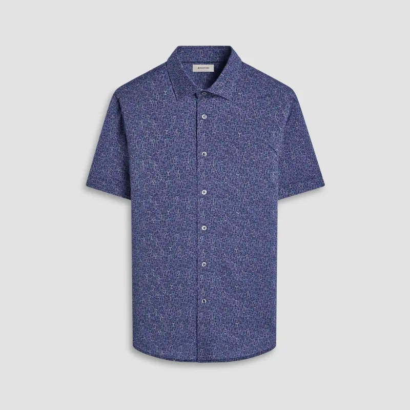 Miles Bistro Print OoohCotton Short-Sleeve Shirt sold by Bugatchi