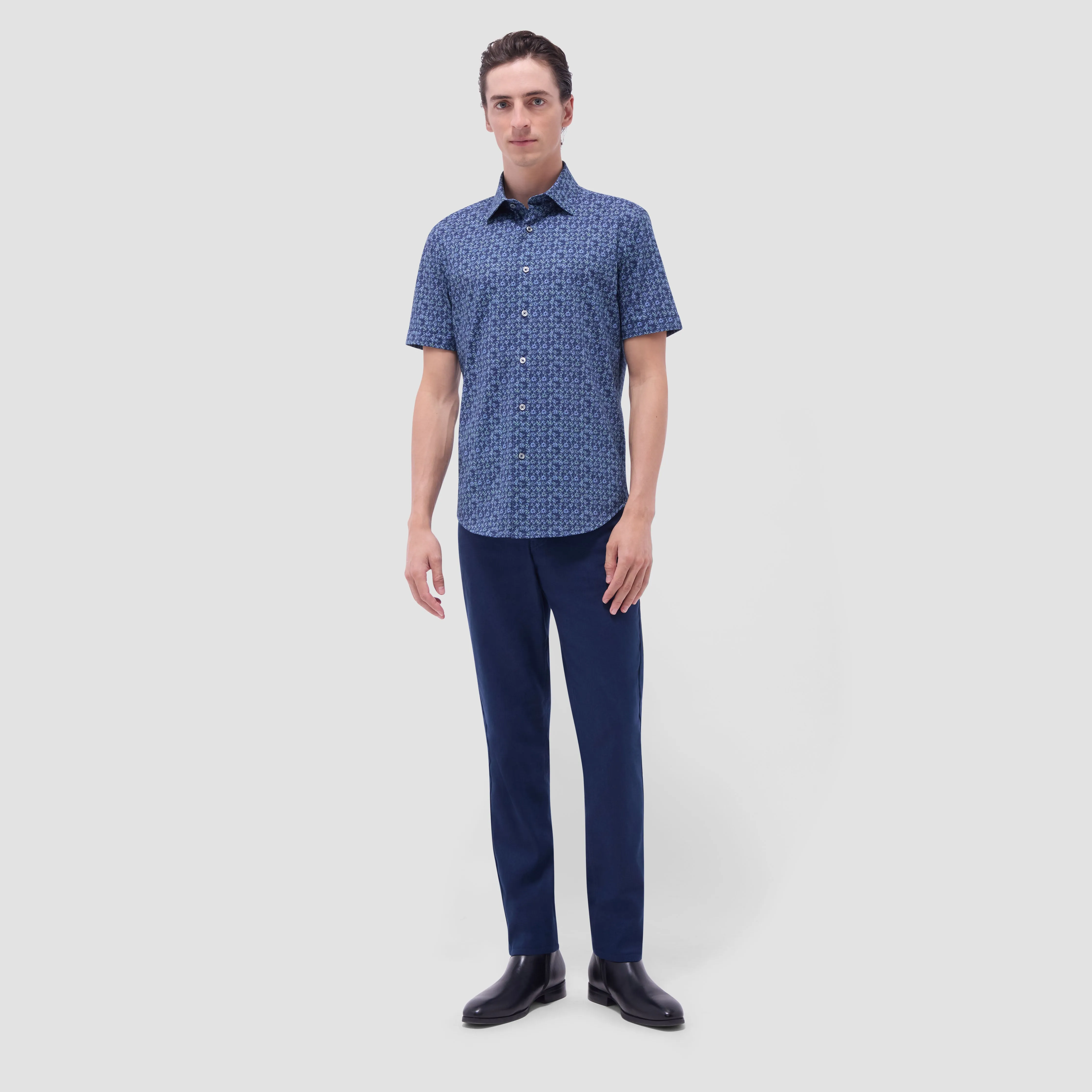 Miles Floral OoohCotton Short-Sleeve Shirt sold by Bugatchi product image thumbnail 5