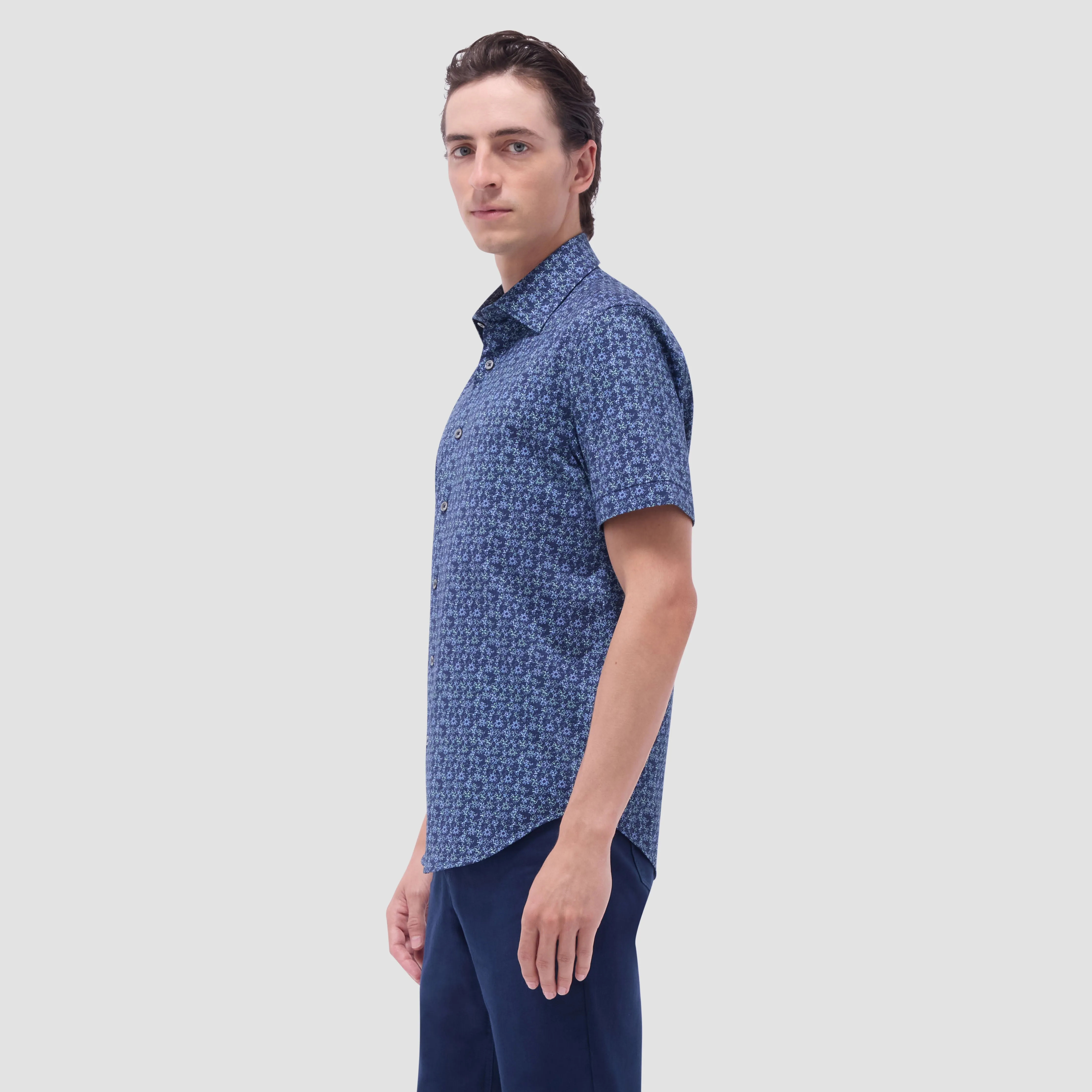 Miles Floral OoohCotton Short-Sleeve Shirt sold by Bugatchi product image thumbnail 3