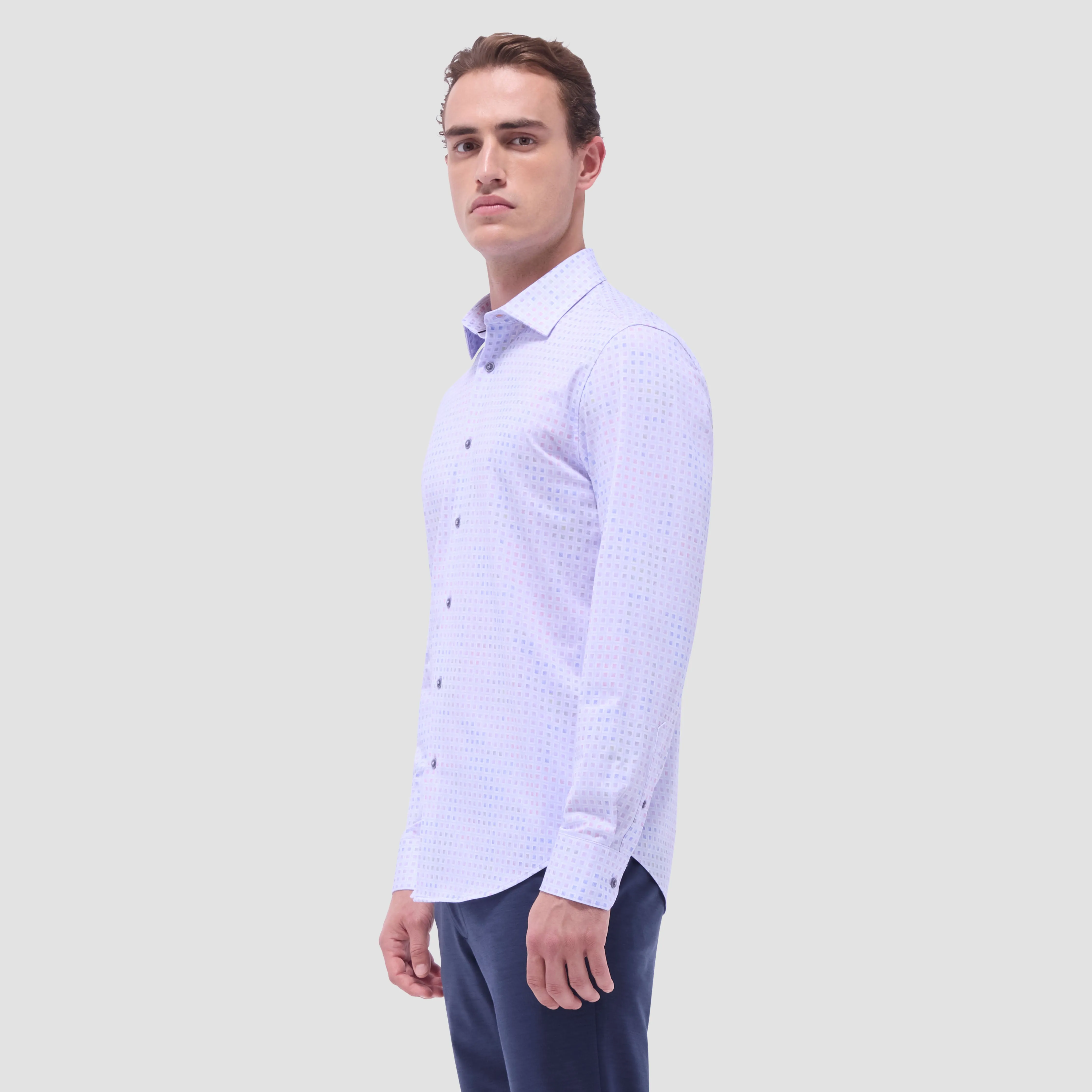 James Mini Check OoohCotton Shirt sold by Bugatchi product image thumbnail 3