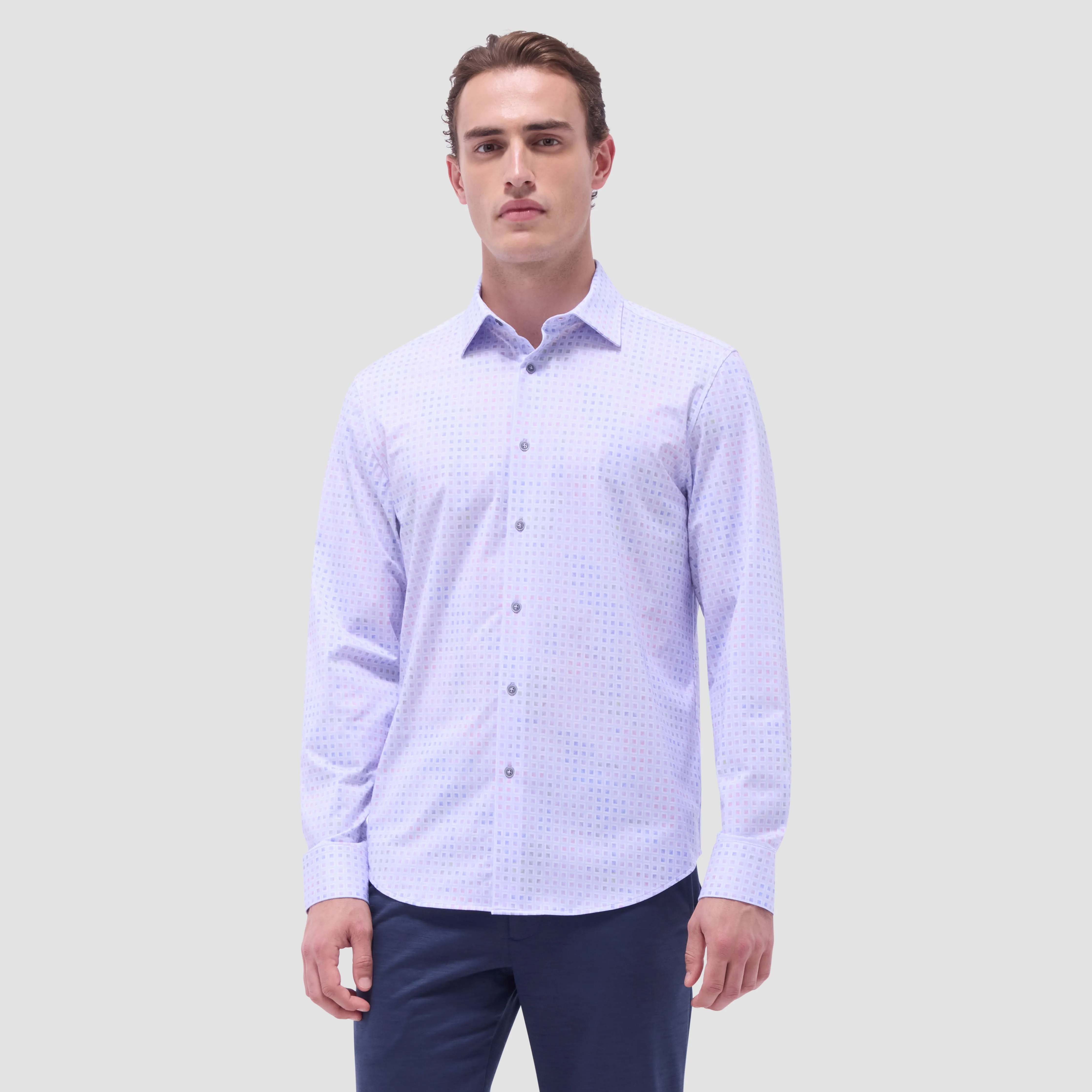 James Mini Check OoohCotton Shirt sold by Bugatchi product image thumbnail 2