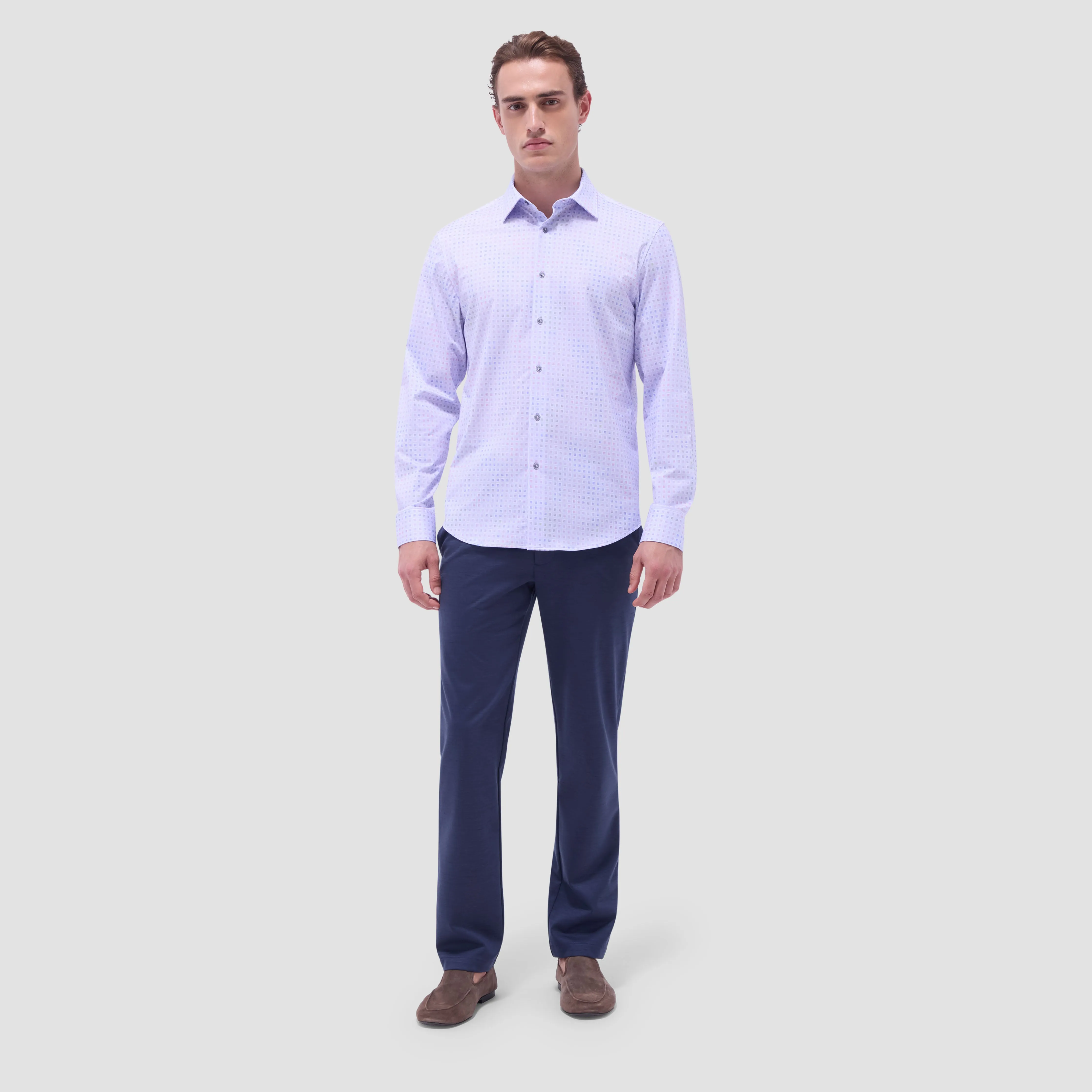 James Mini Check OoohCotton Shirt sold by Bugatchi product image thumbnail 5