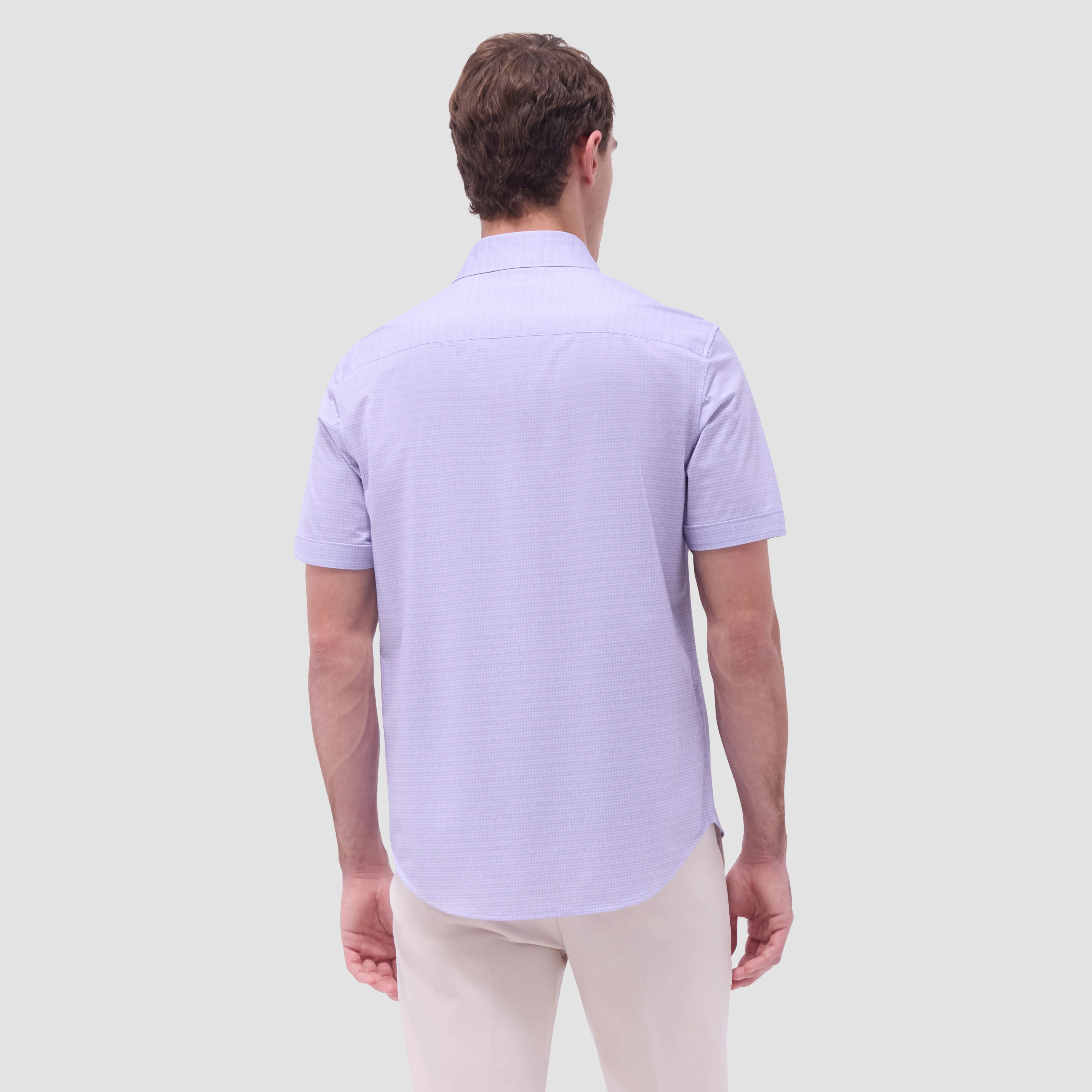 Miles Mini Check OoohCotton Short-Sleeve Shirt sold by Bugatchi product image thumbnail 4