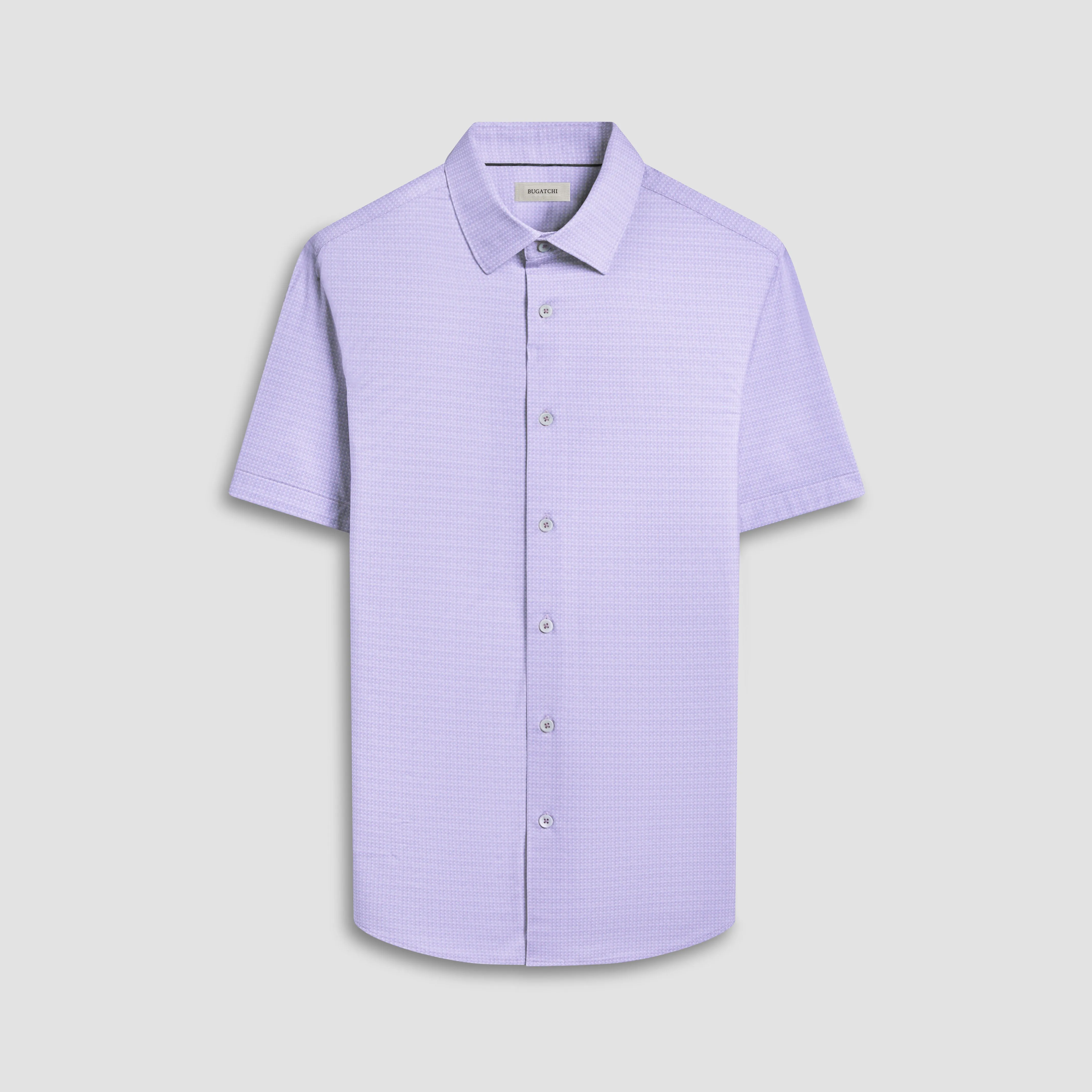 Miles Mini Check OoohCotton Short-Sleeve Shirt sold by Bugatchi