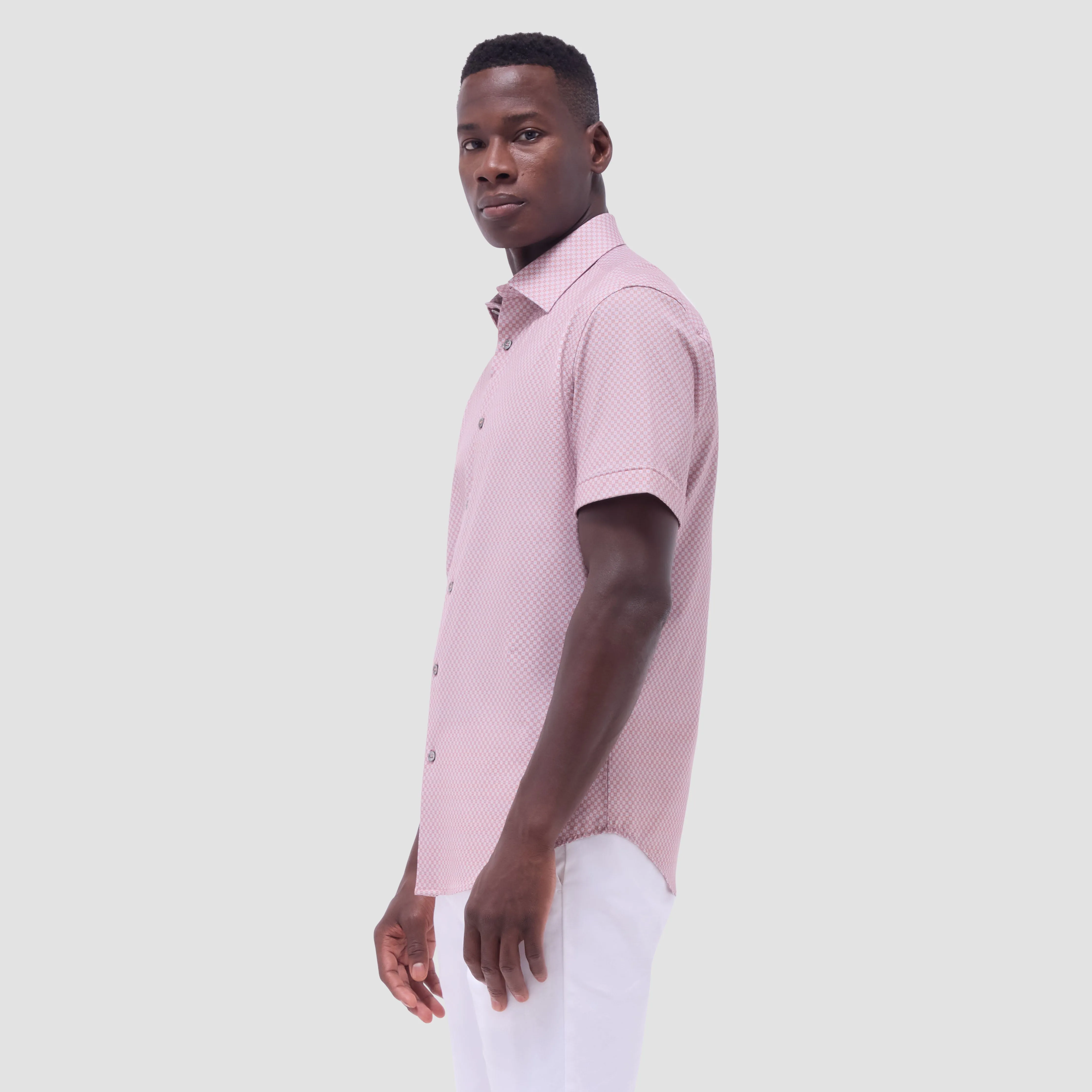 Miles Geometric OoohCotton Short-Sleeve Shirt sold by Bugatchi product image thumbnail 3