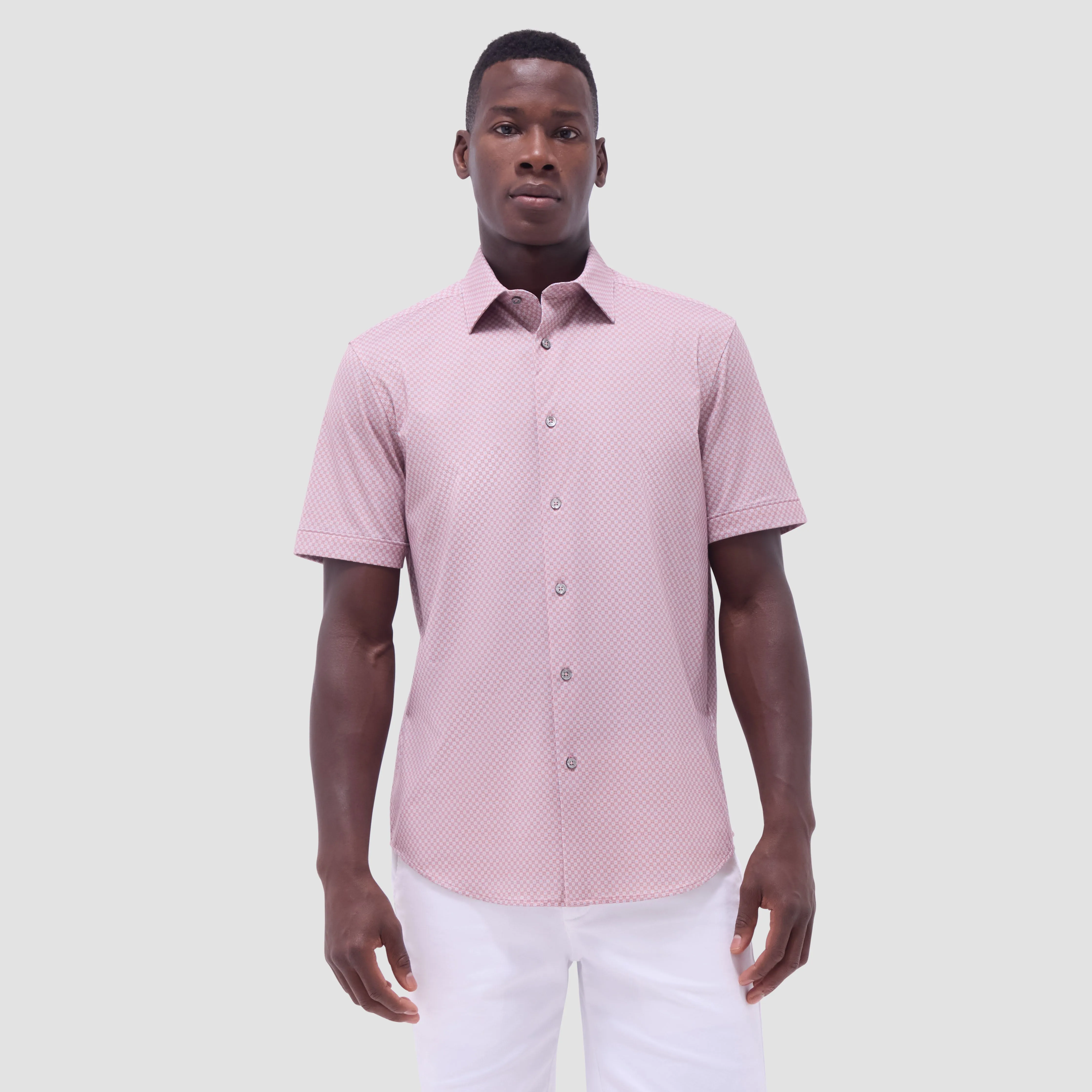 Miles Geometric OoohCotton Short-Sleeve Shirt sold by Bugatchi product image thumbnail 2