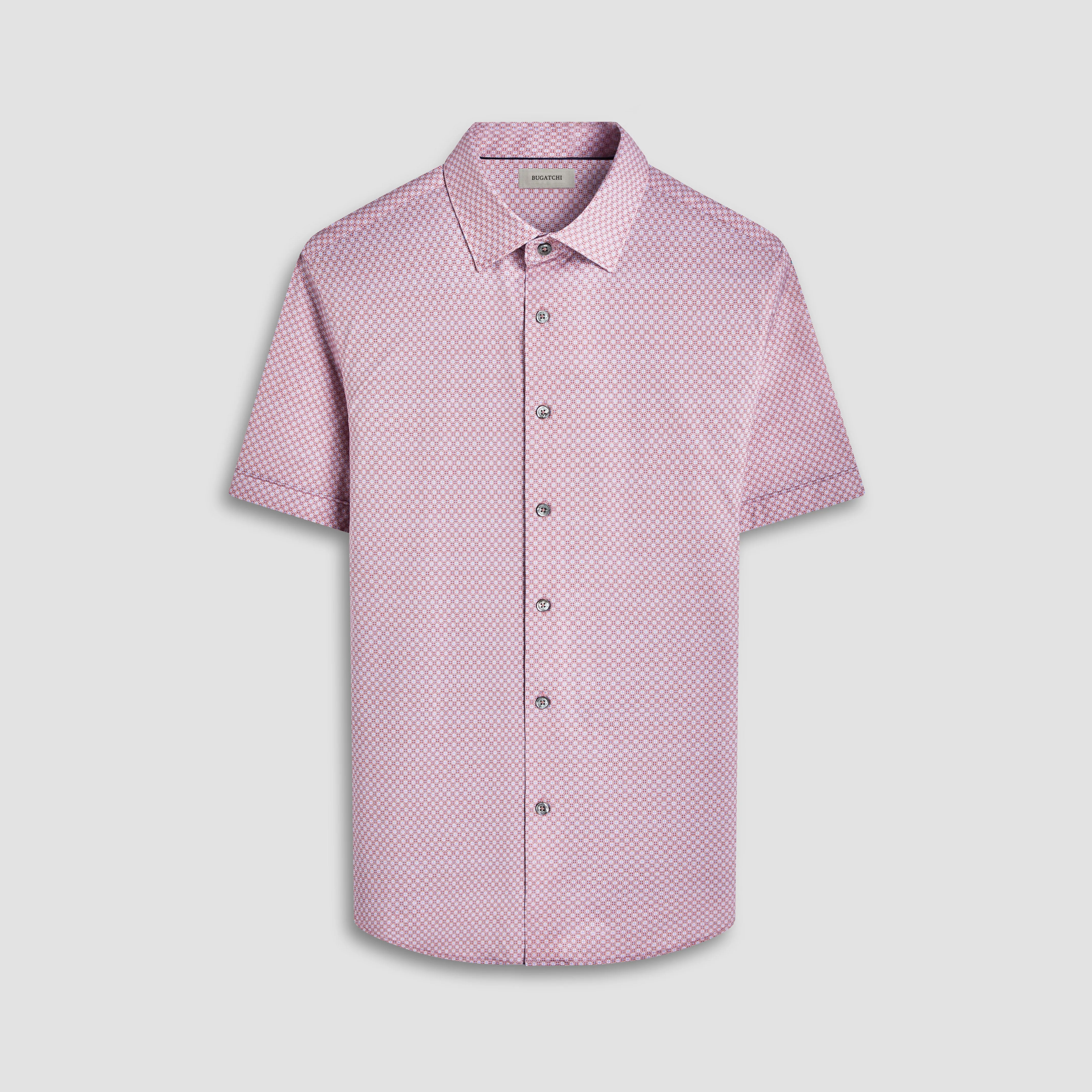 Miles Geometric OoohCotton Short-Sleeve Shirt sold by Bugatchi