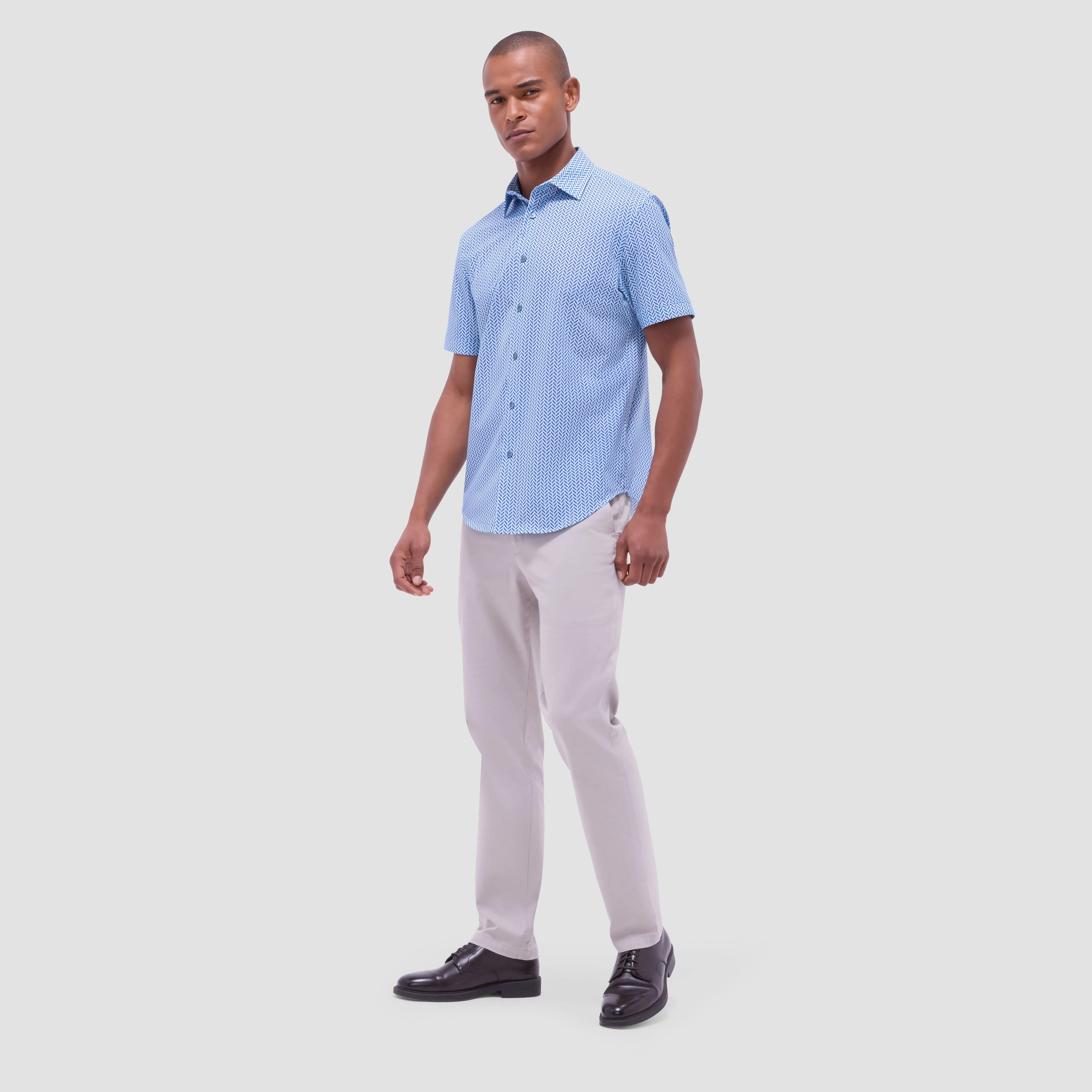Miles Geometric OoohCotton Short-Sleeve Shirt sold by Bugatchi product image thumbnail 5