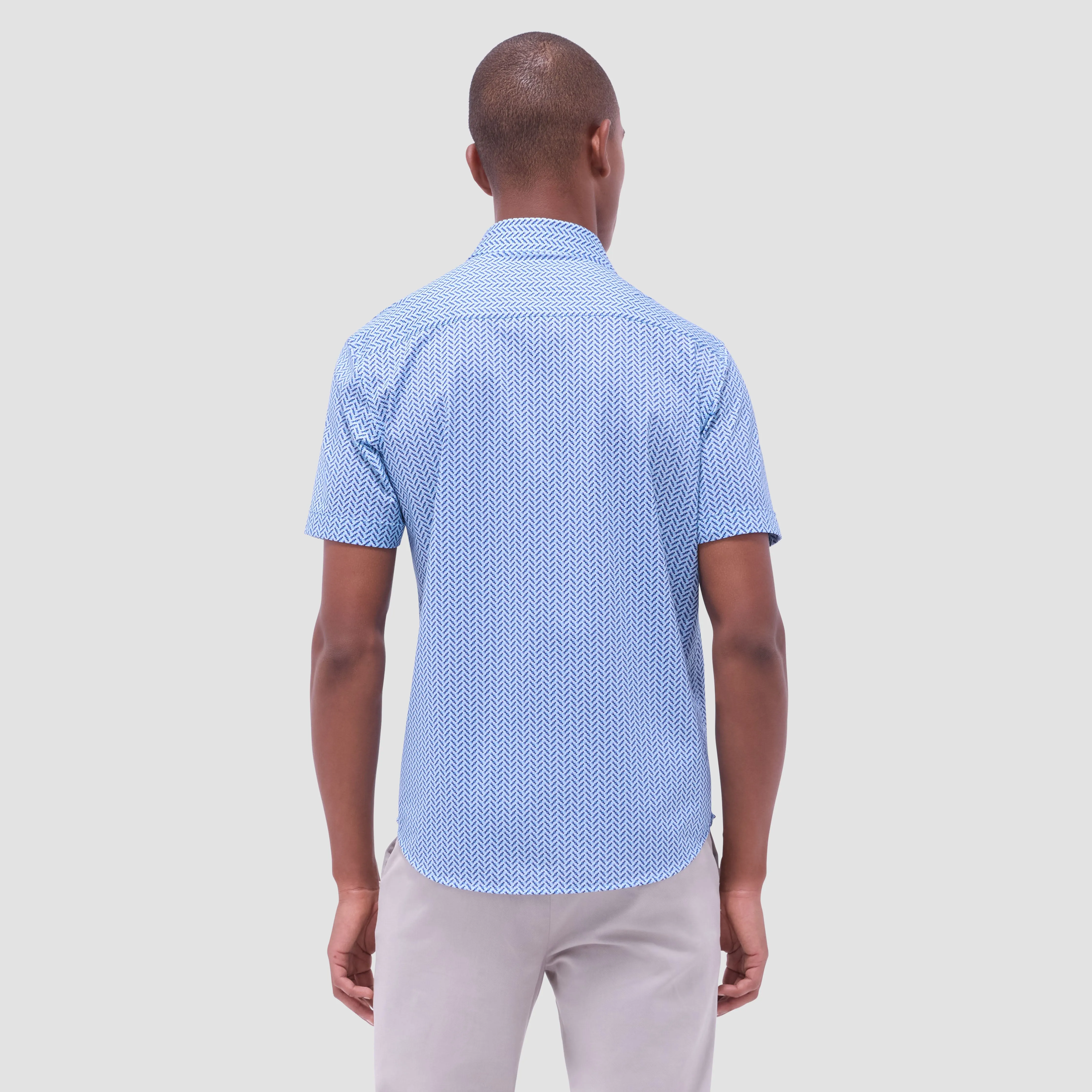 Miles Geometric OoohCotton Short-Sleeve Shirt sold by Bugatchi product image thumbnail 4