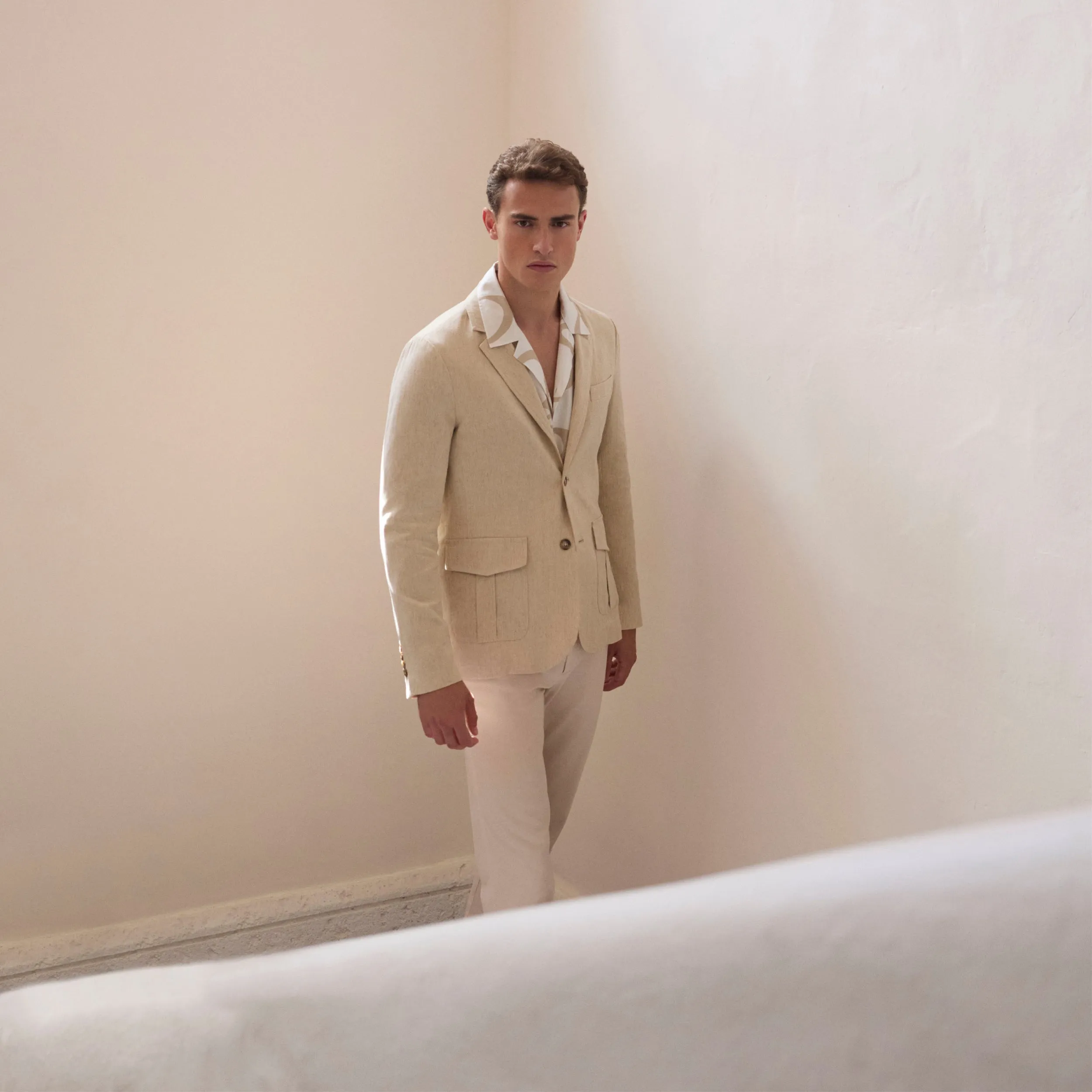 Preston Linen-Cotton Five Pocket Pants sold by Bugatchi