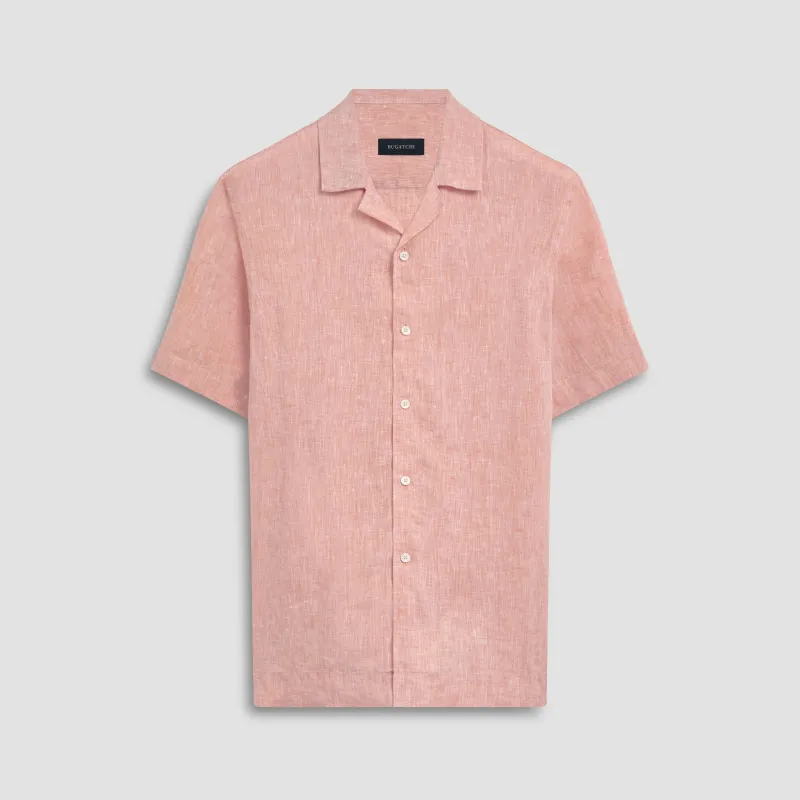 Jackson Solid Linen Camp Shirt sold by Bugatchi