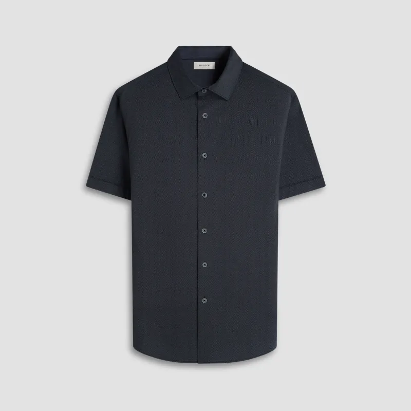 Myron Double-Sided Herringbone & Solid OoohCotton Short-Sleeve Shirt sold by Bugatchi
