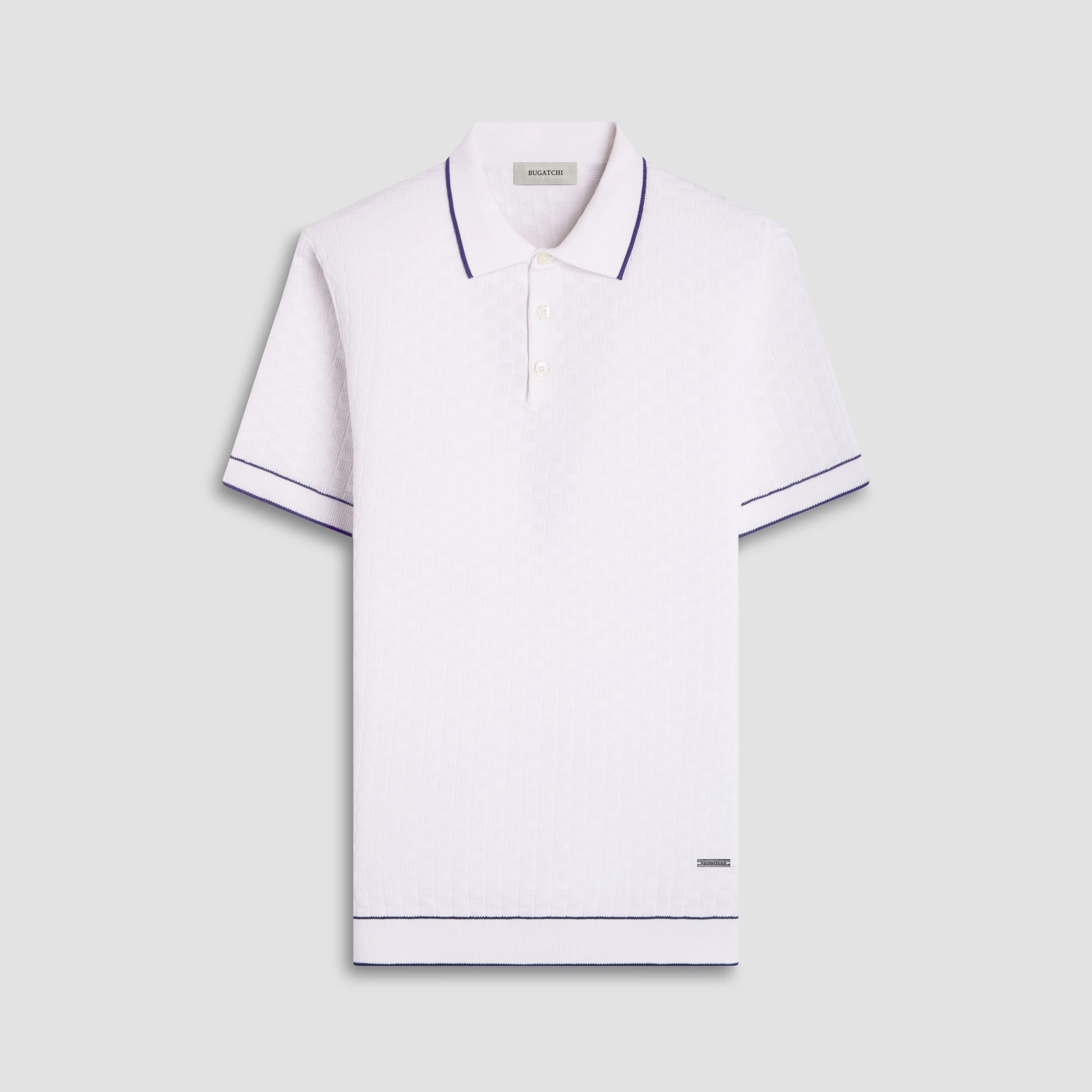 Basket Stitch Three Button Polo Sweater sold by Bugatchi