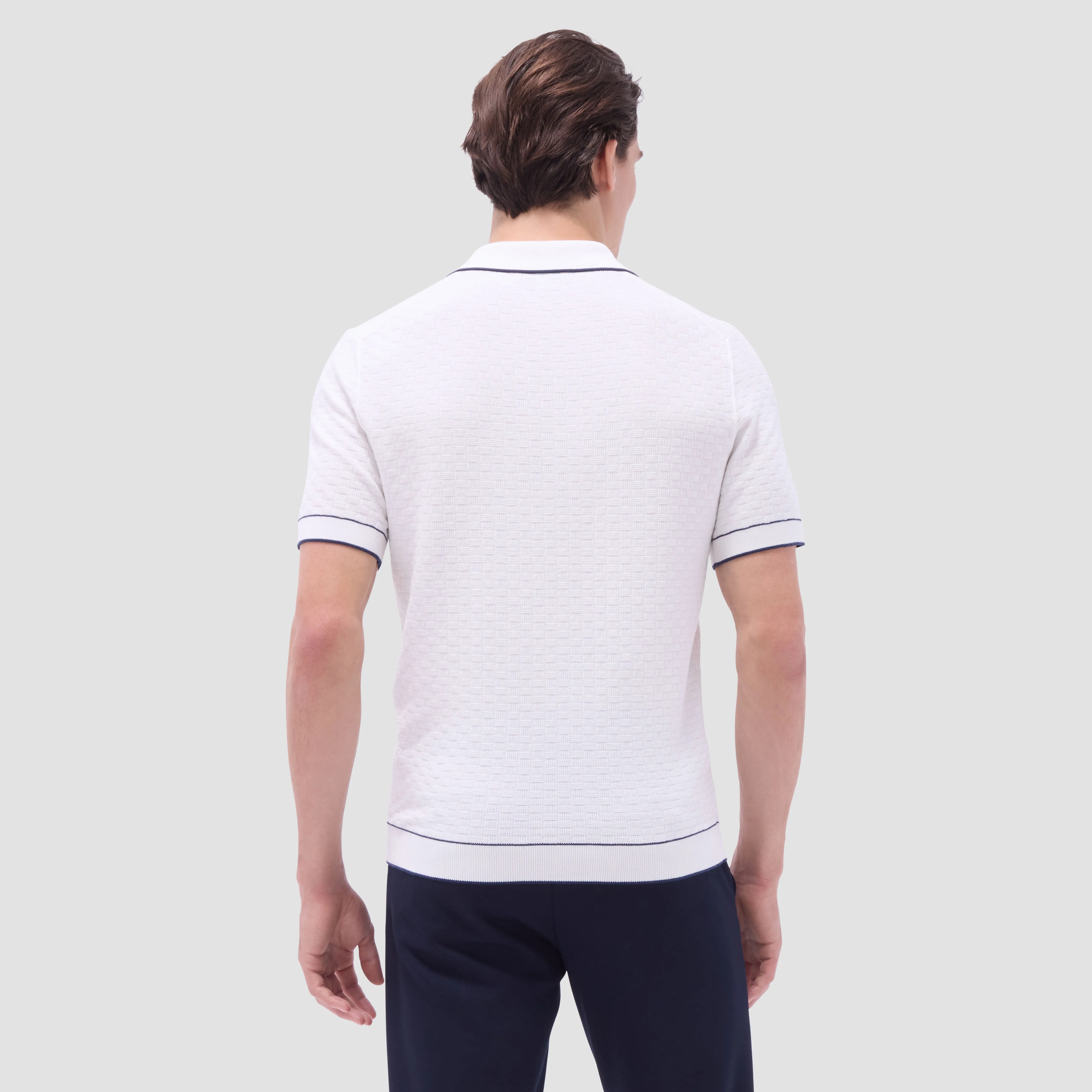 Basket Stitch Three Button Polo Sweater sold by Bugatchi product image thumbnail 4